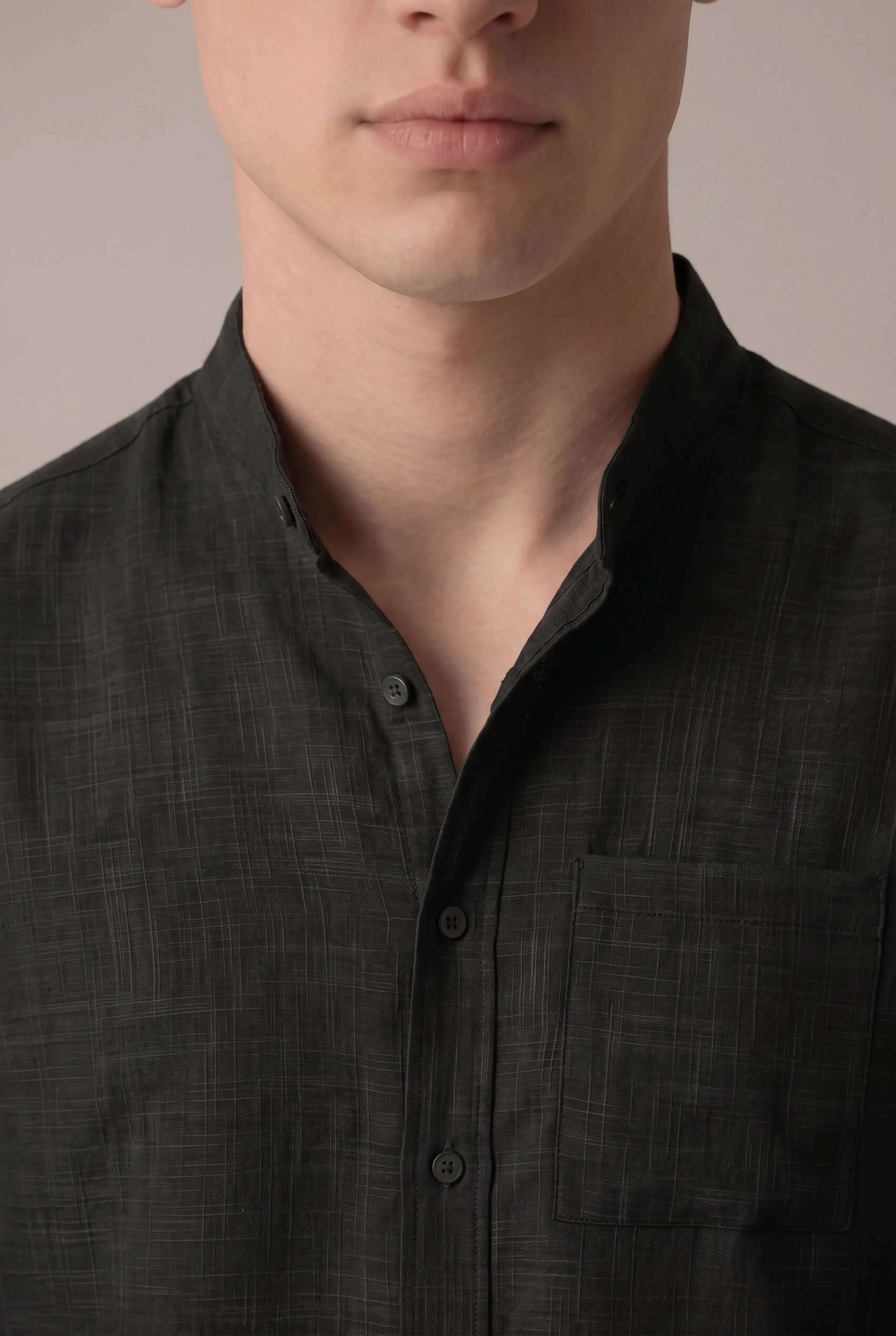 Brentelo Mandarin Shirt Black