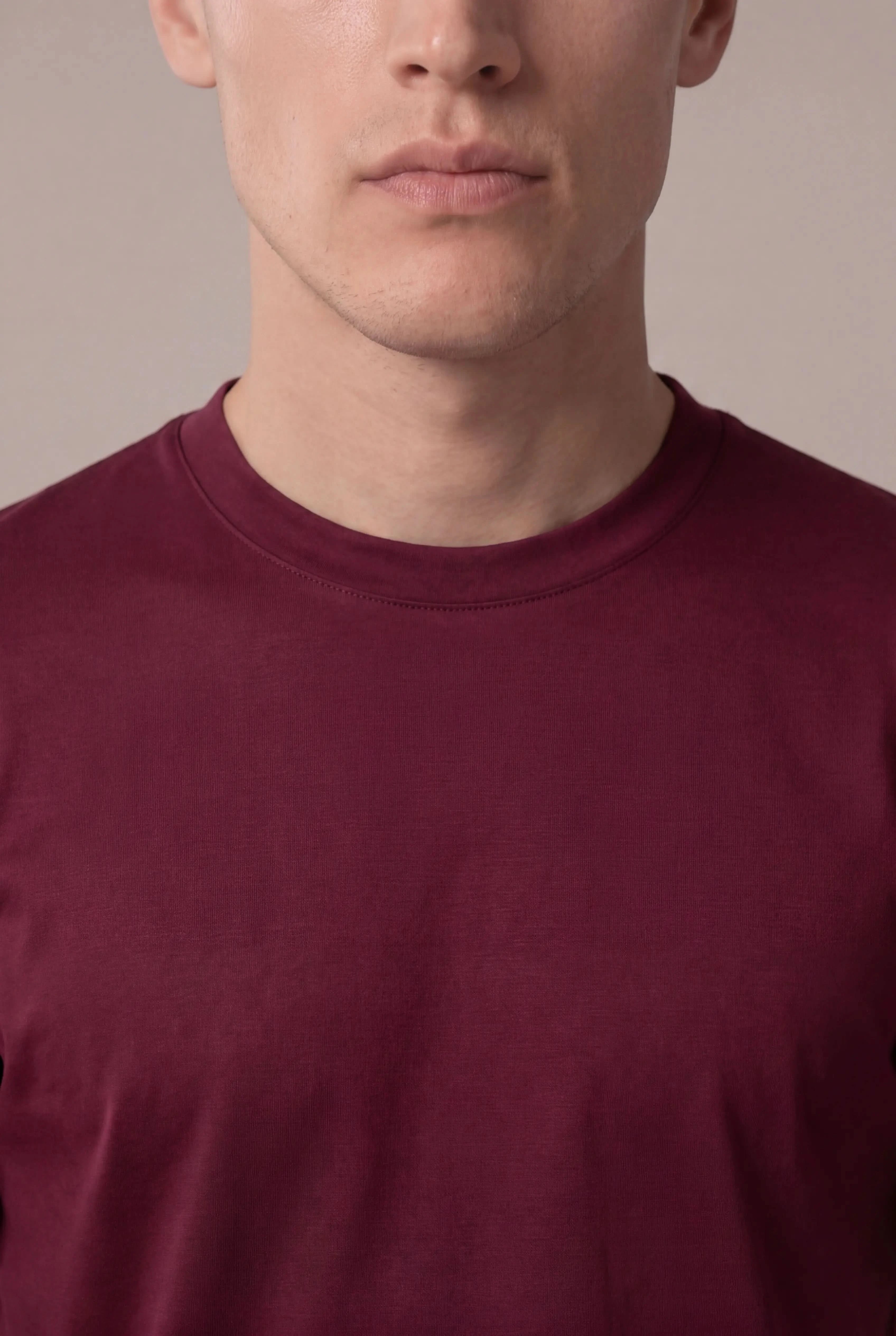 Delvino Cotton Tee Burgundy