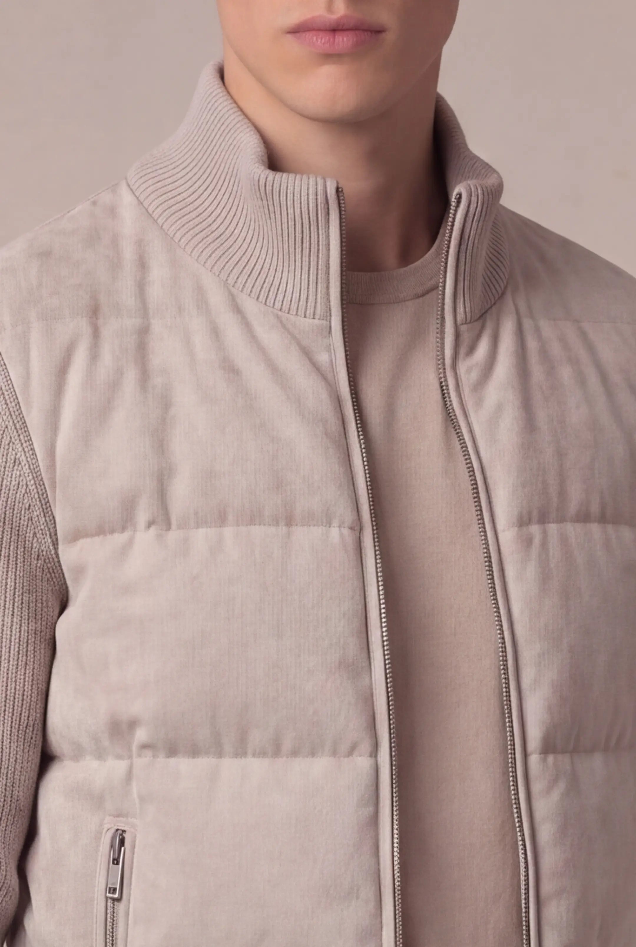 Gorvino Quilted Knit Jacket Ivory