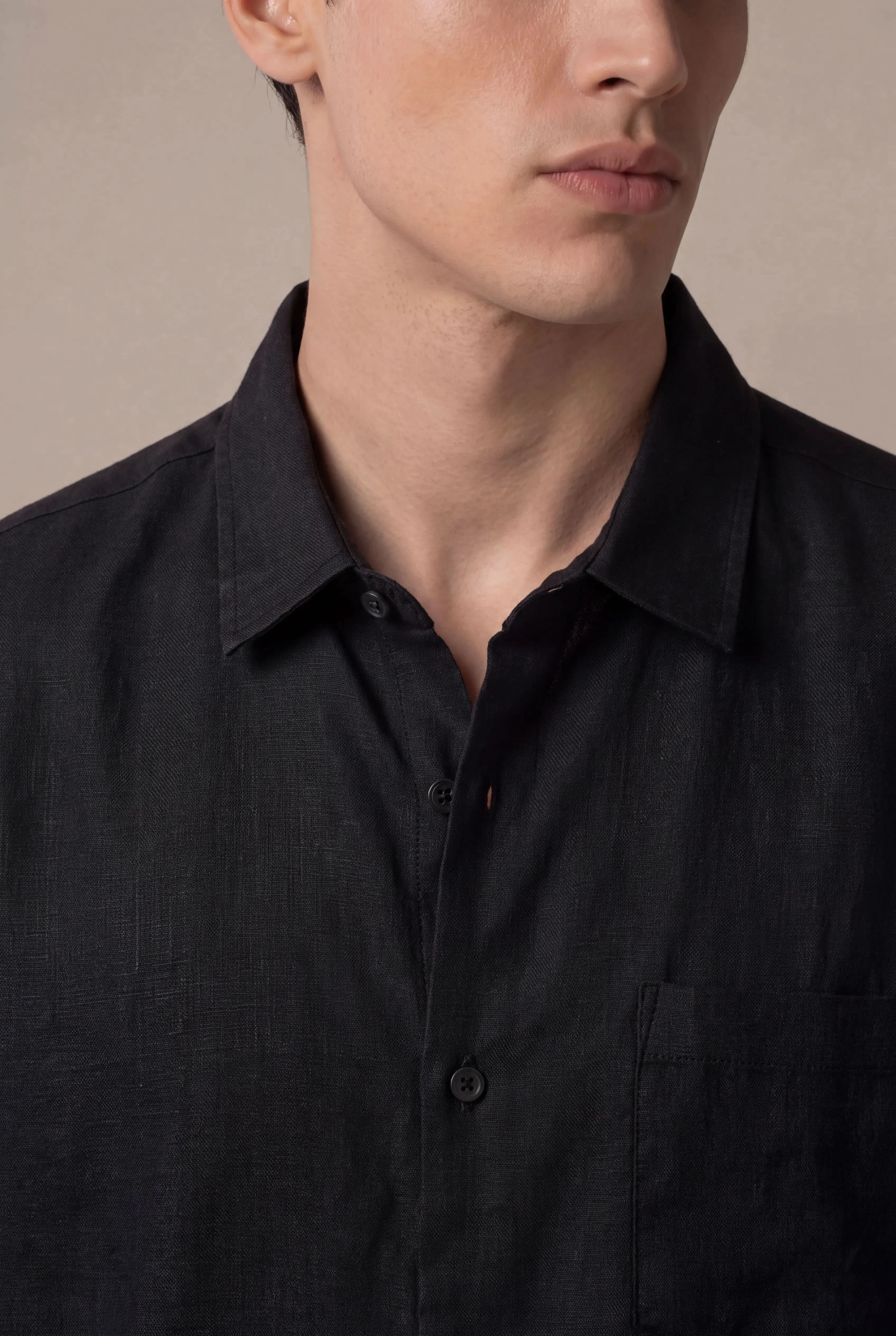 Relvino Linen Shirt Black