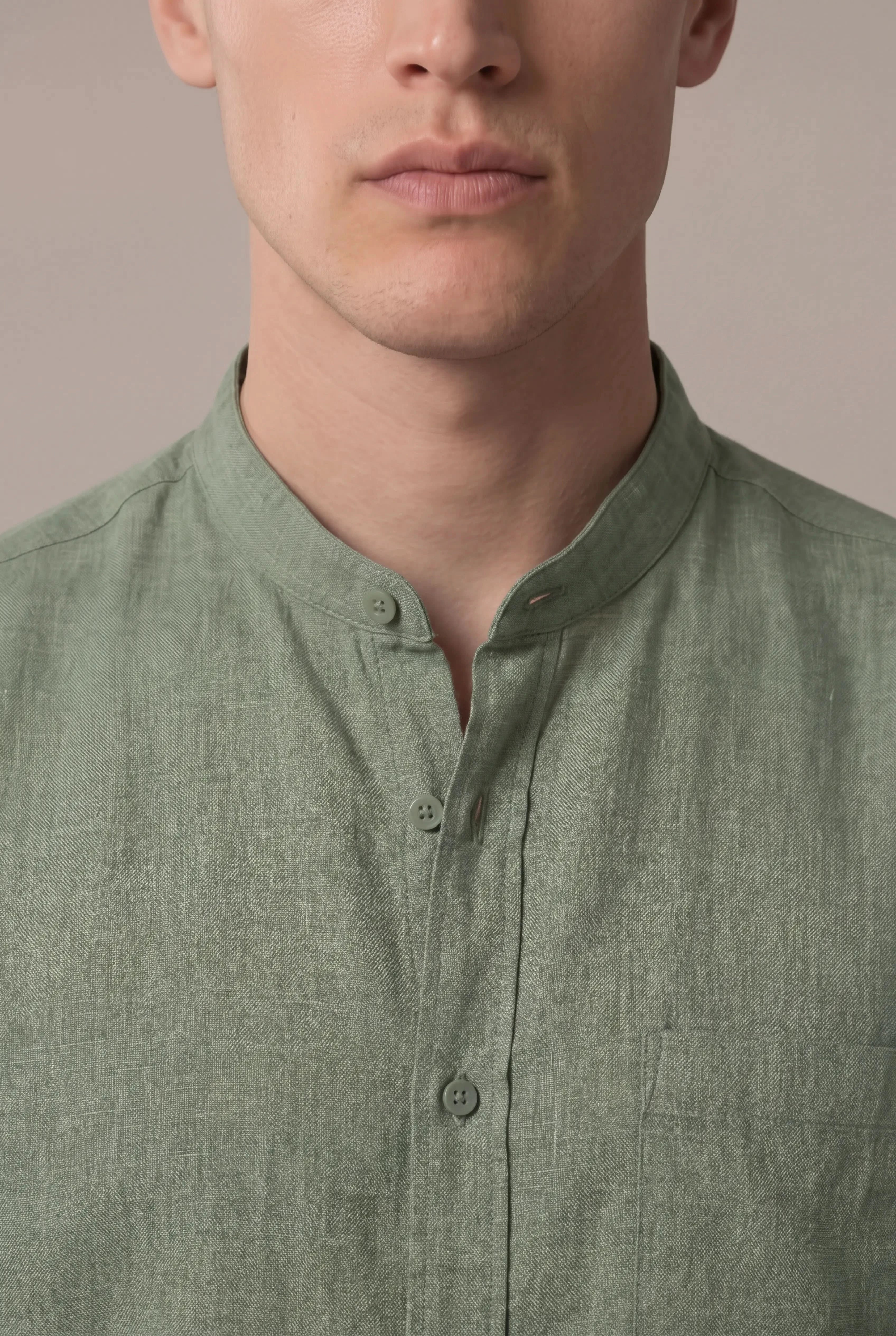 Brentelo Mandarin Shirt Green