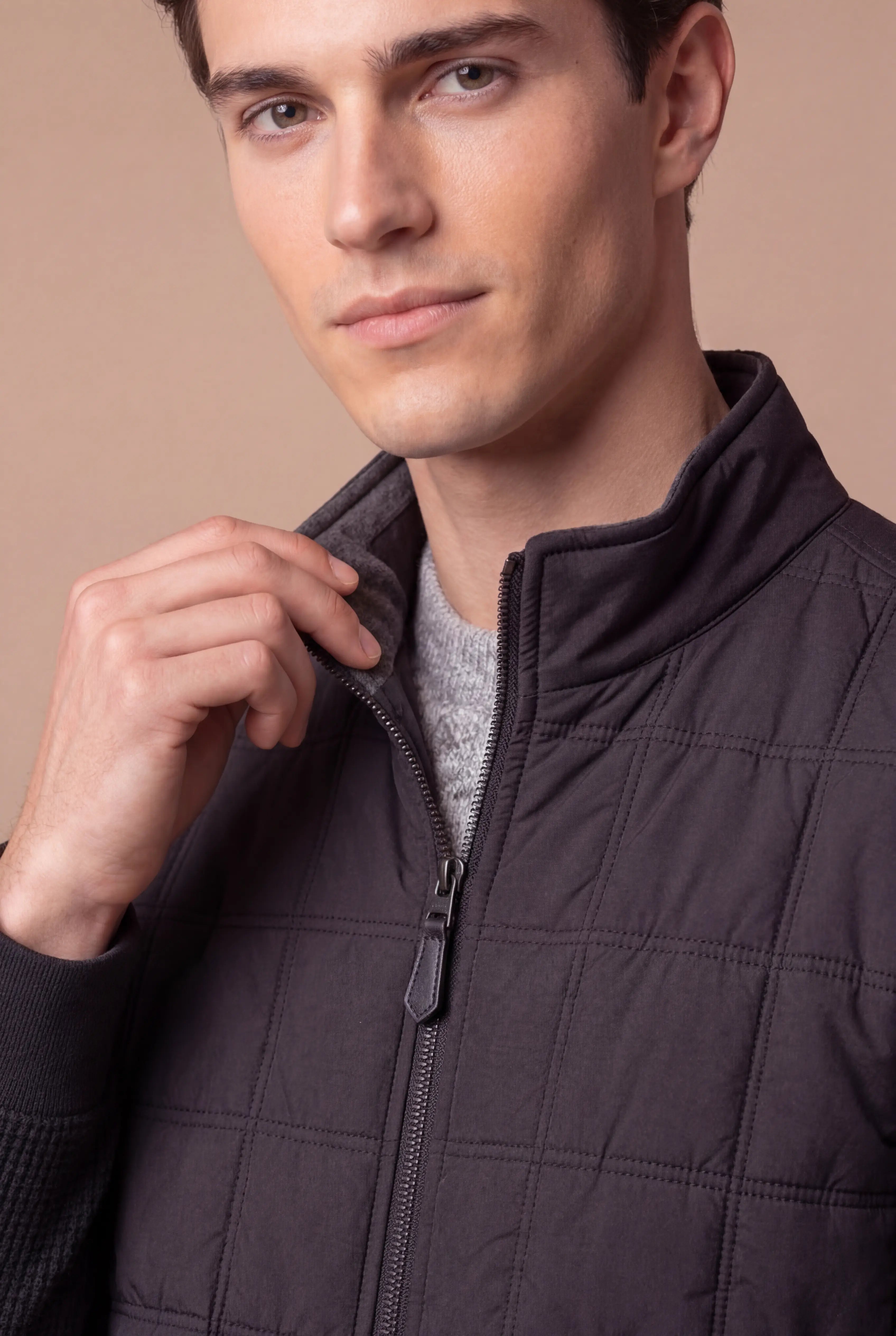 Grendaro Quilted Knit Jacket Black