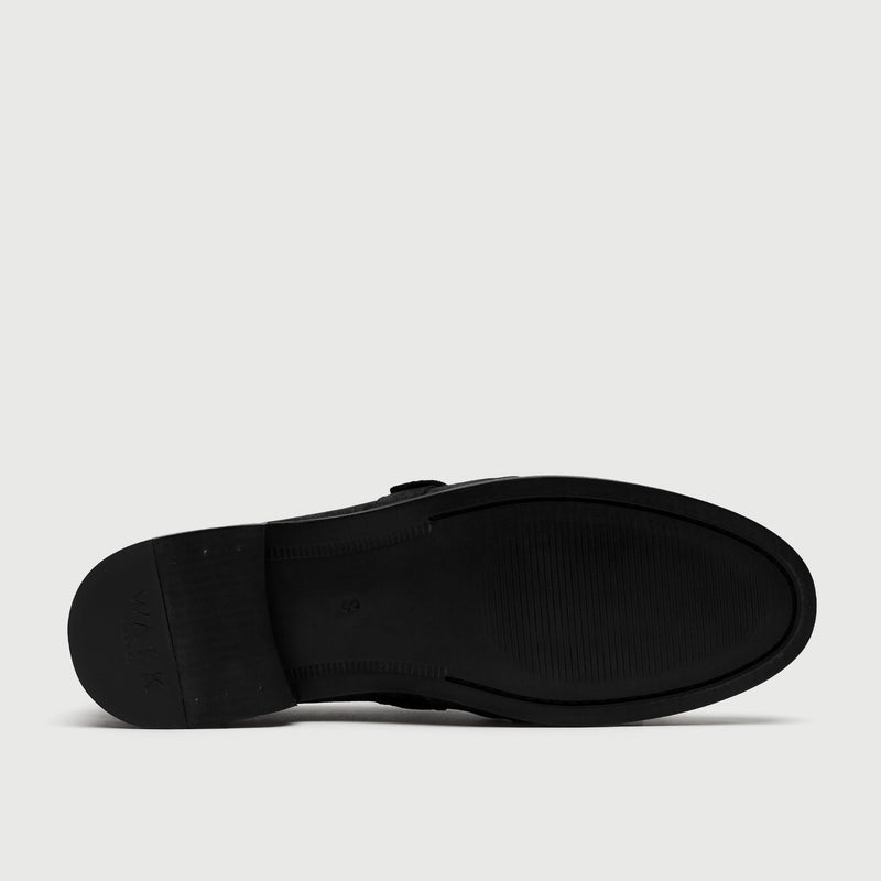 Black Suède Buckle Loafer