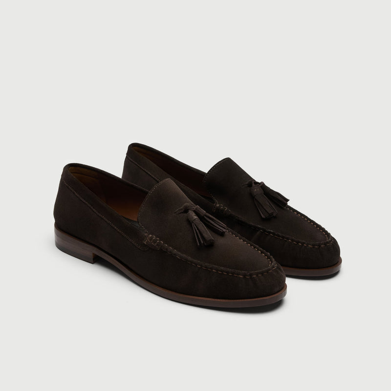 Dark Brown Suède Tassel Loafer