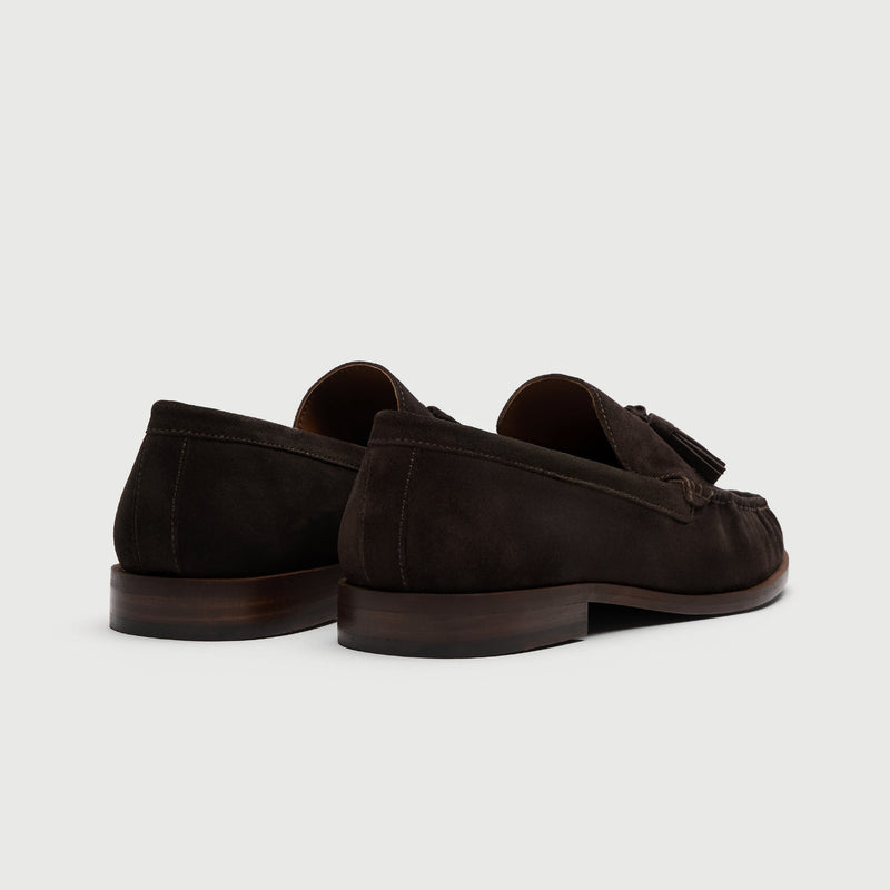 Dark Brown Suède Tassel Loafer