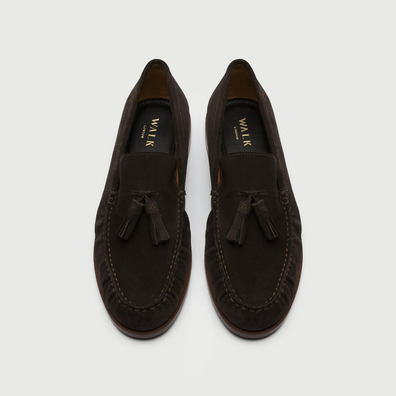Dark Brown Suède Tassel Loafer