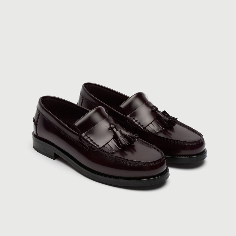 Oxblood Leather Fringe Tassel Loafer