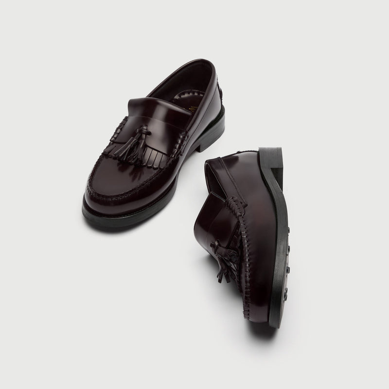 Oxblood Leather Fringe Tassel Loafer