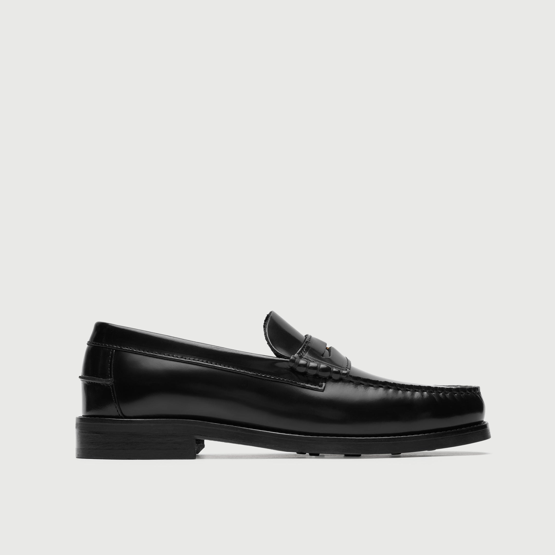 Black Leather Penny Loafer