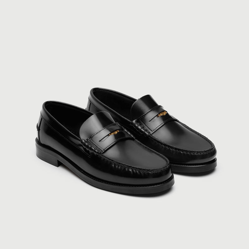 Black Leather Penny Loafer