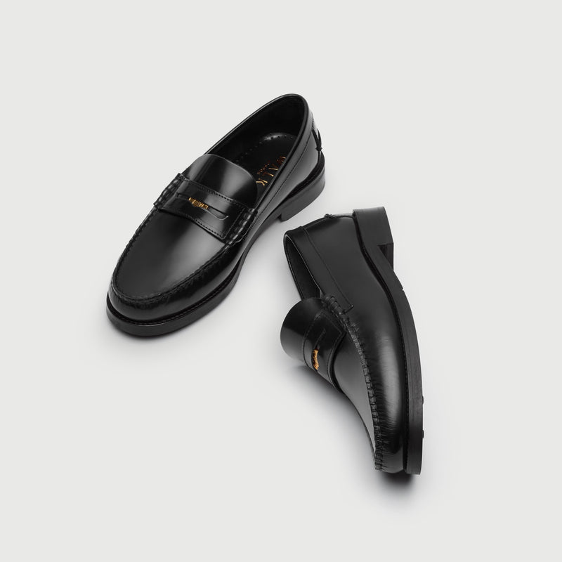 Black Leather Penny Loafer