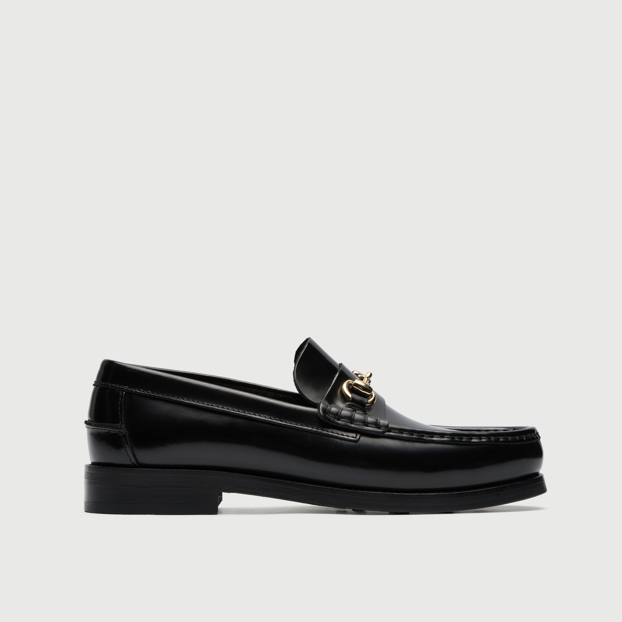 Black Suède Horse Bit Loafer