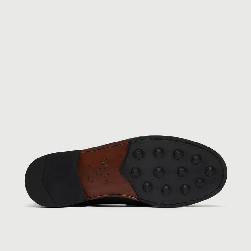 Black Suède Horse Bit Loafer