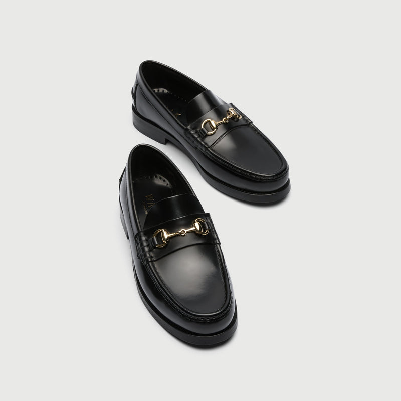Black Suède Horse Bit Loafer