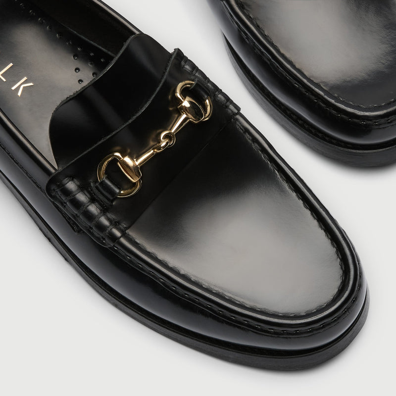 Black Suède Horse Bit Loafer