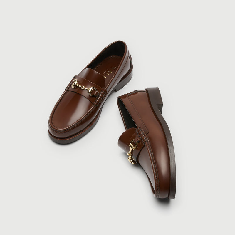 Tan Suède Horse Bit Loafer