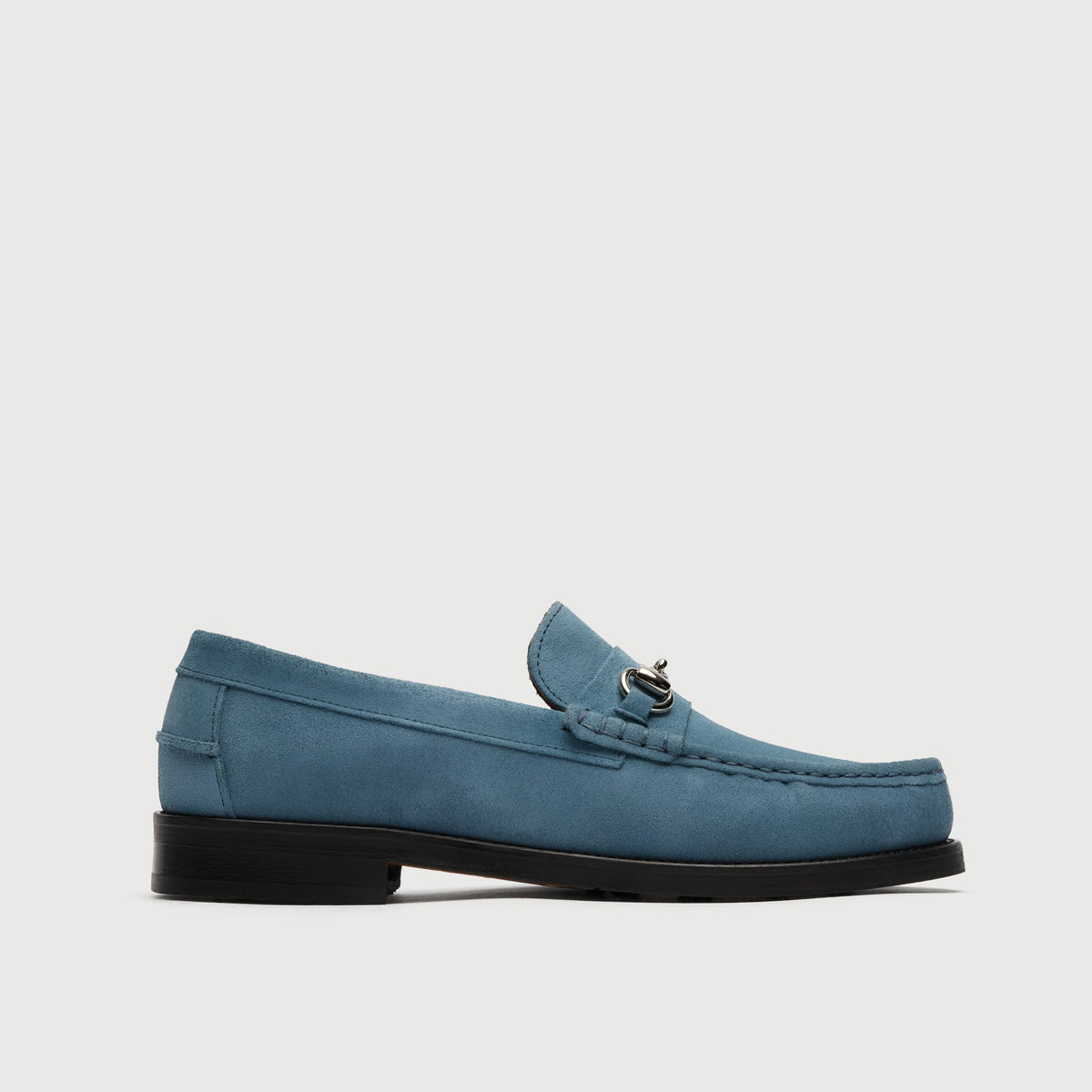 Blue Suède Horse Bit Loafer