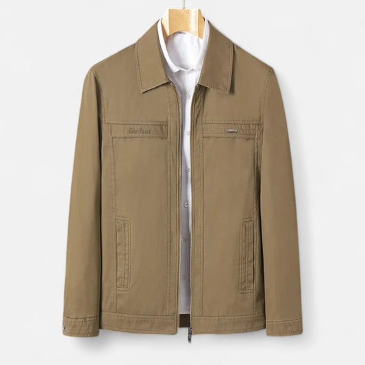 The Gentleman’s Brand | Fairford Harrington Jacket – Men’s Lightweight Cotton Zip Jacket with Point Collar