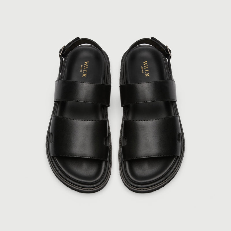 Black Leather Backstrap Sandal