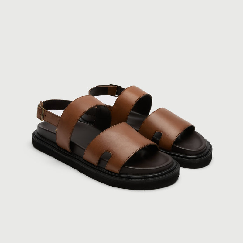 Tan Leather Backstrap Sandal