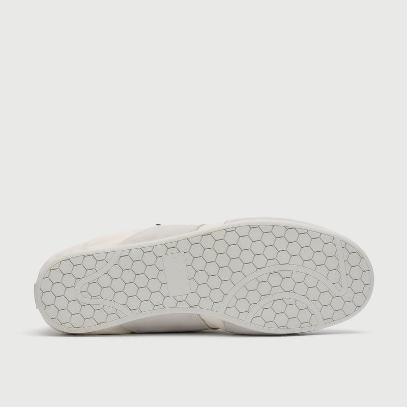 White Suède And Textile Trainer