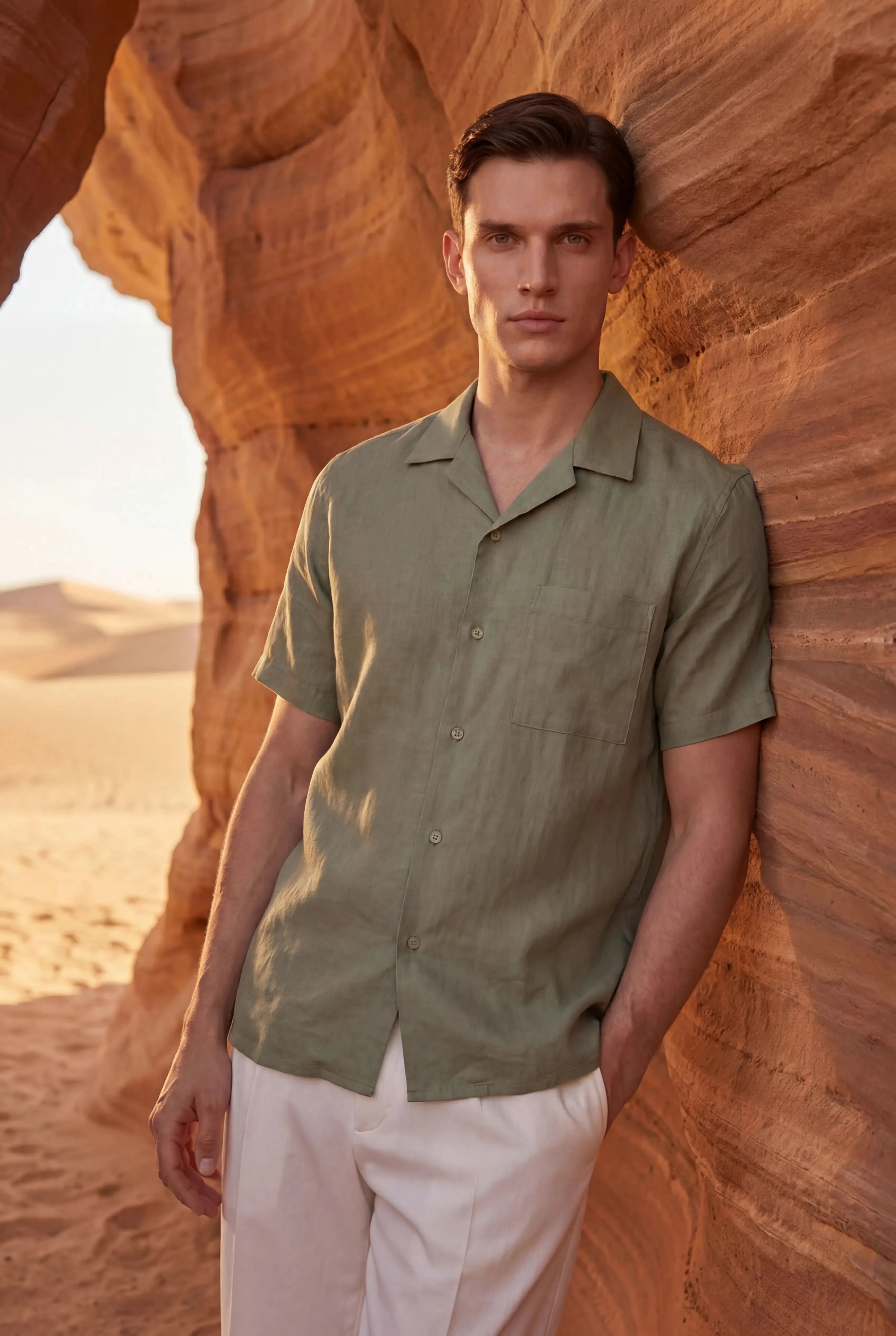 Mireno Linen Shirt Sage