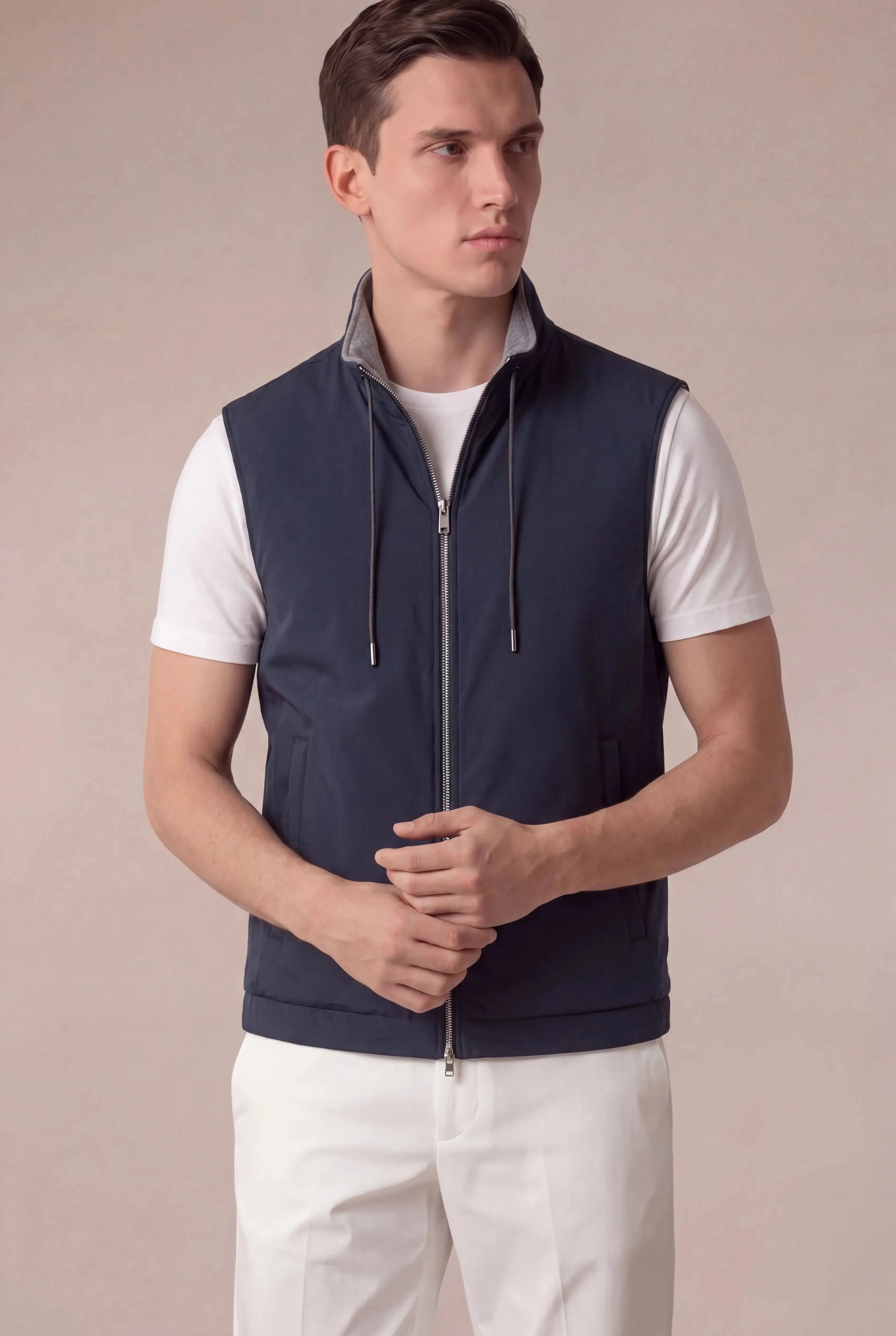 Brentino Zip Vest Navy