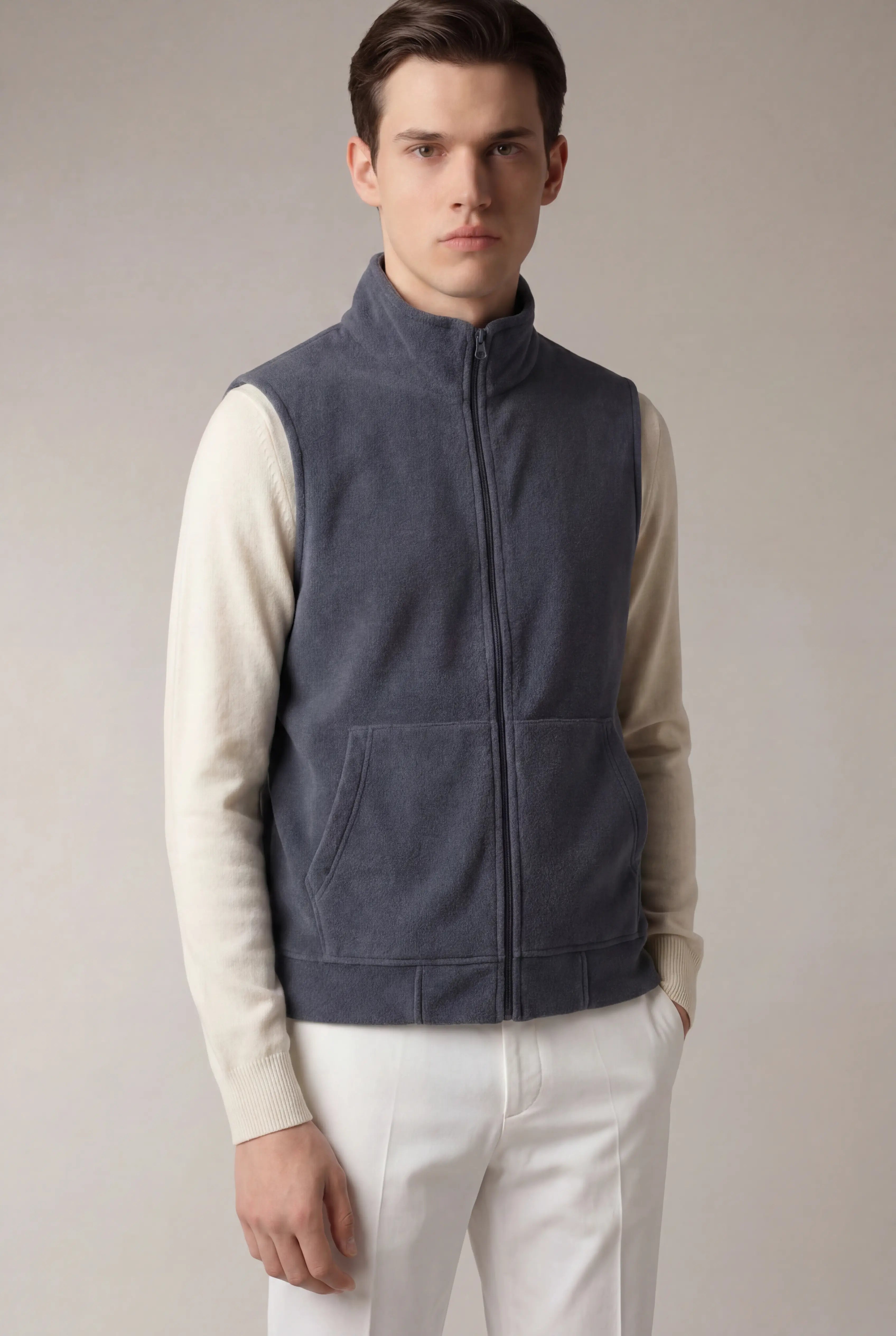 Corvaro Fleece Vest Royal Blue Grey