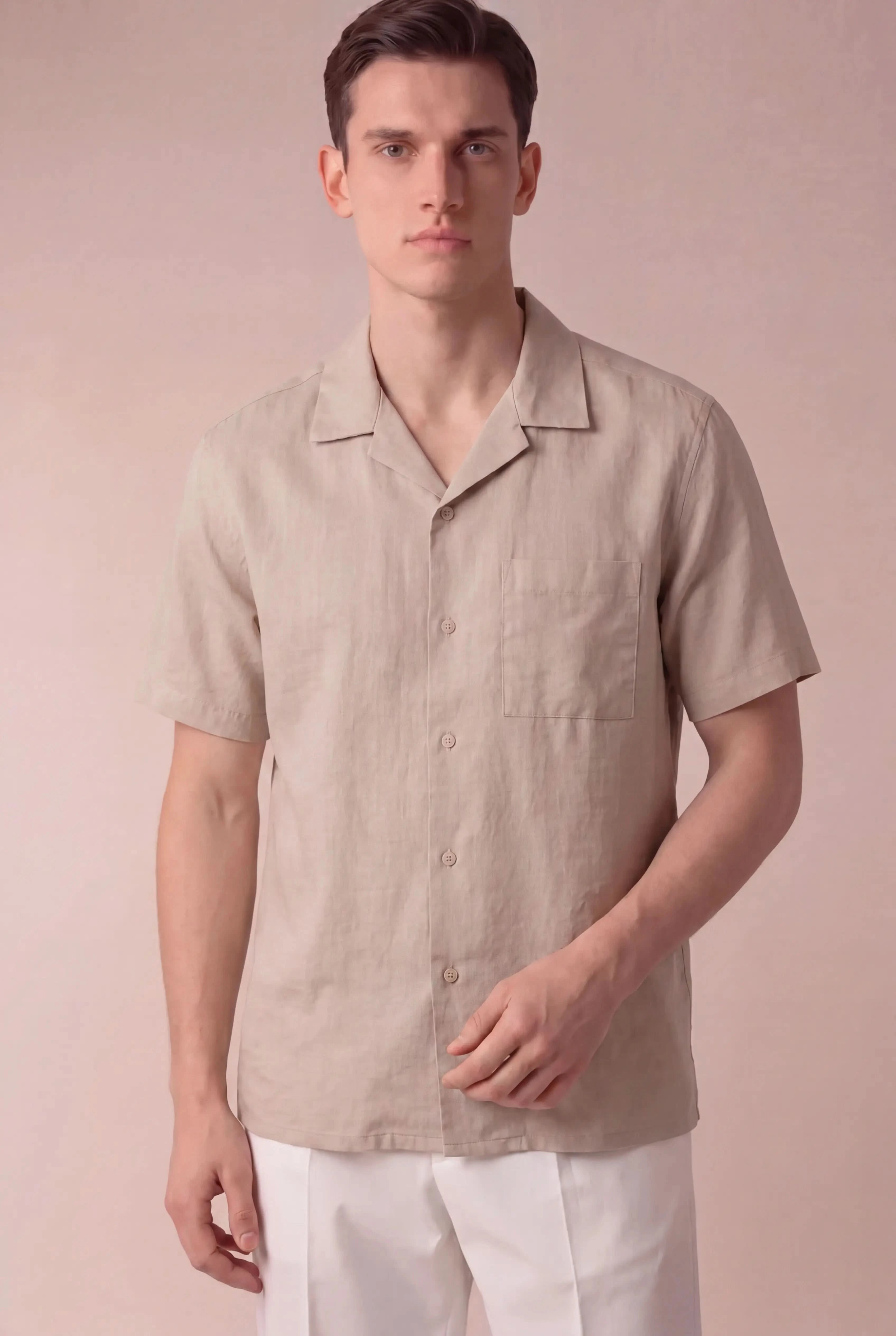 Mireno Linen Shirt Beige
