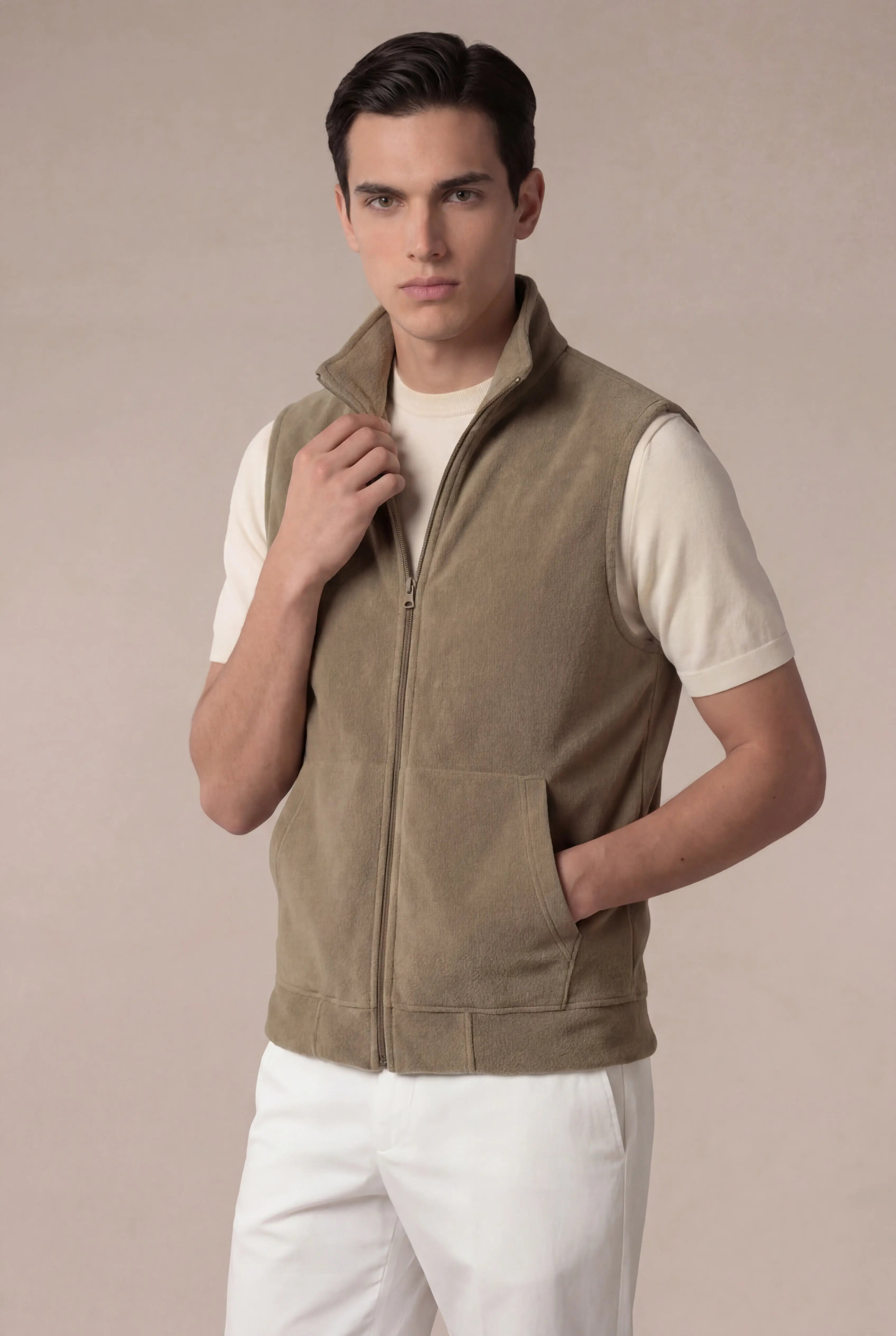 Corvaro Fleece Vest Khaki