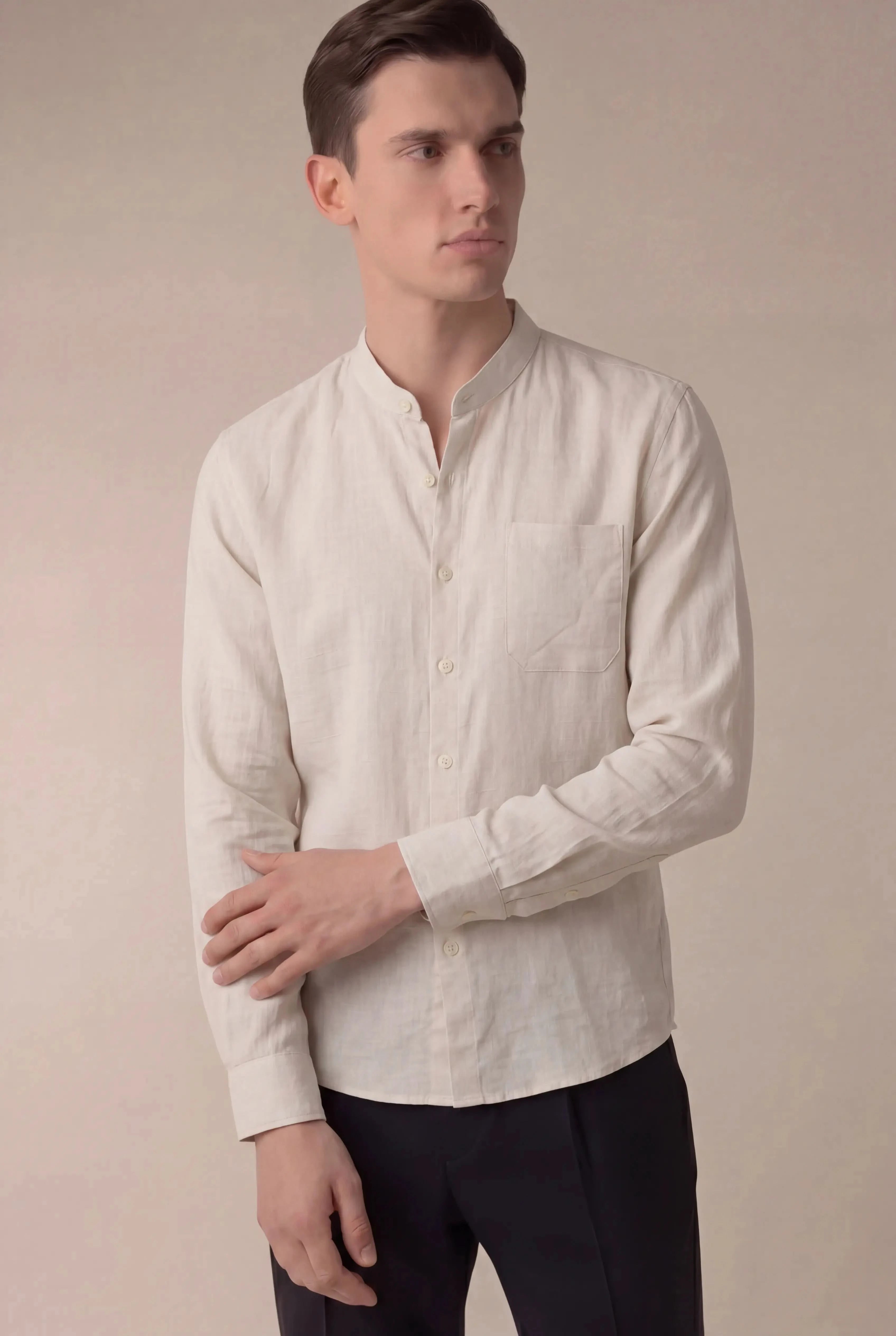 Grenilo Mandarin Shirt White