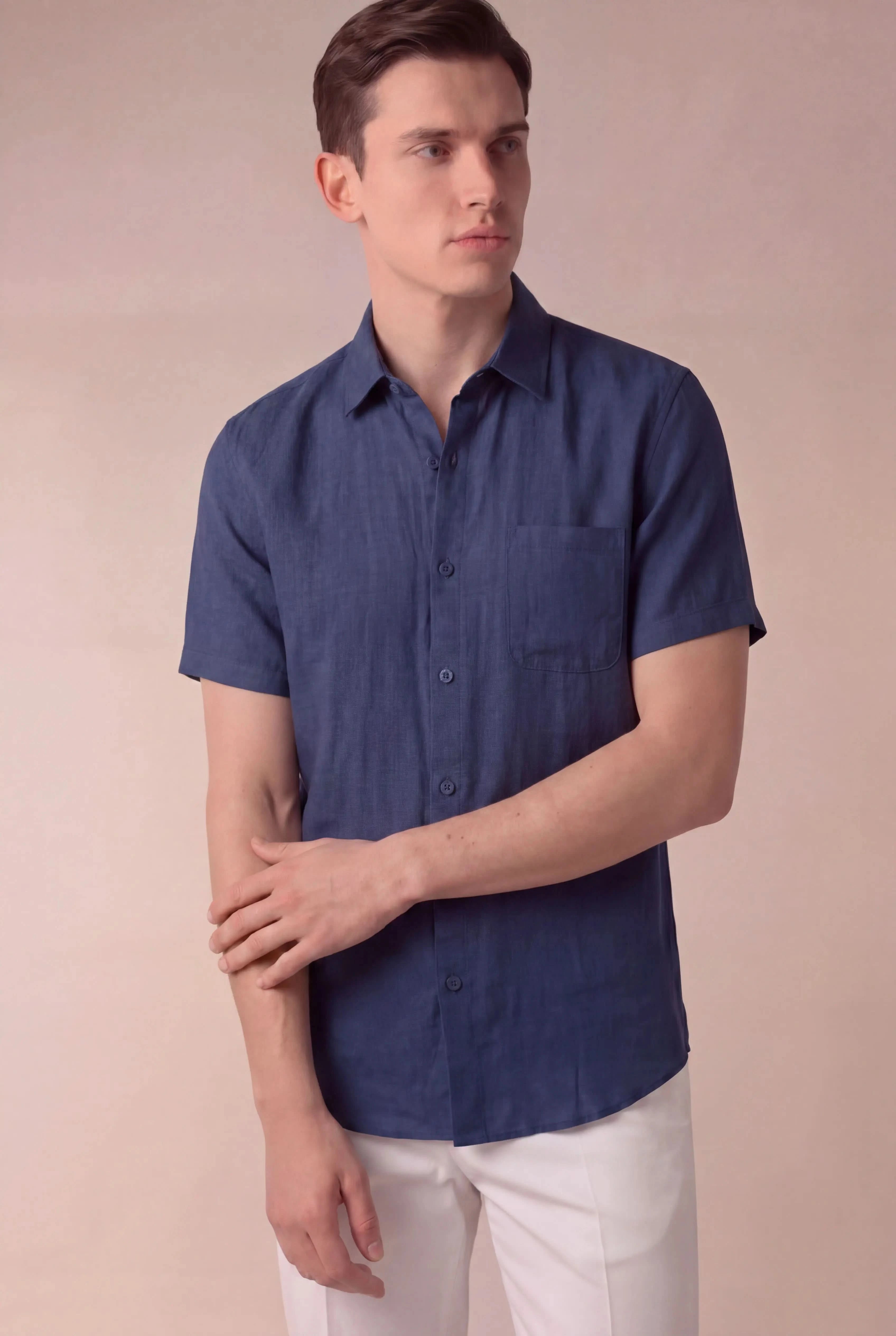 Relvino Linen Shirt Blue