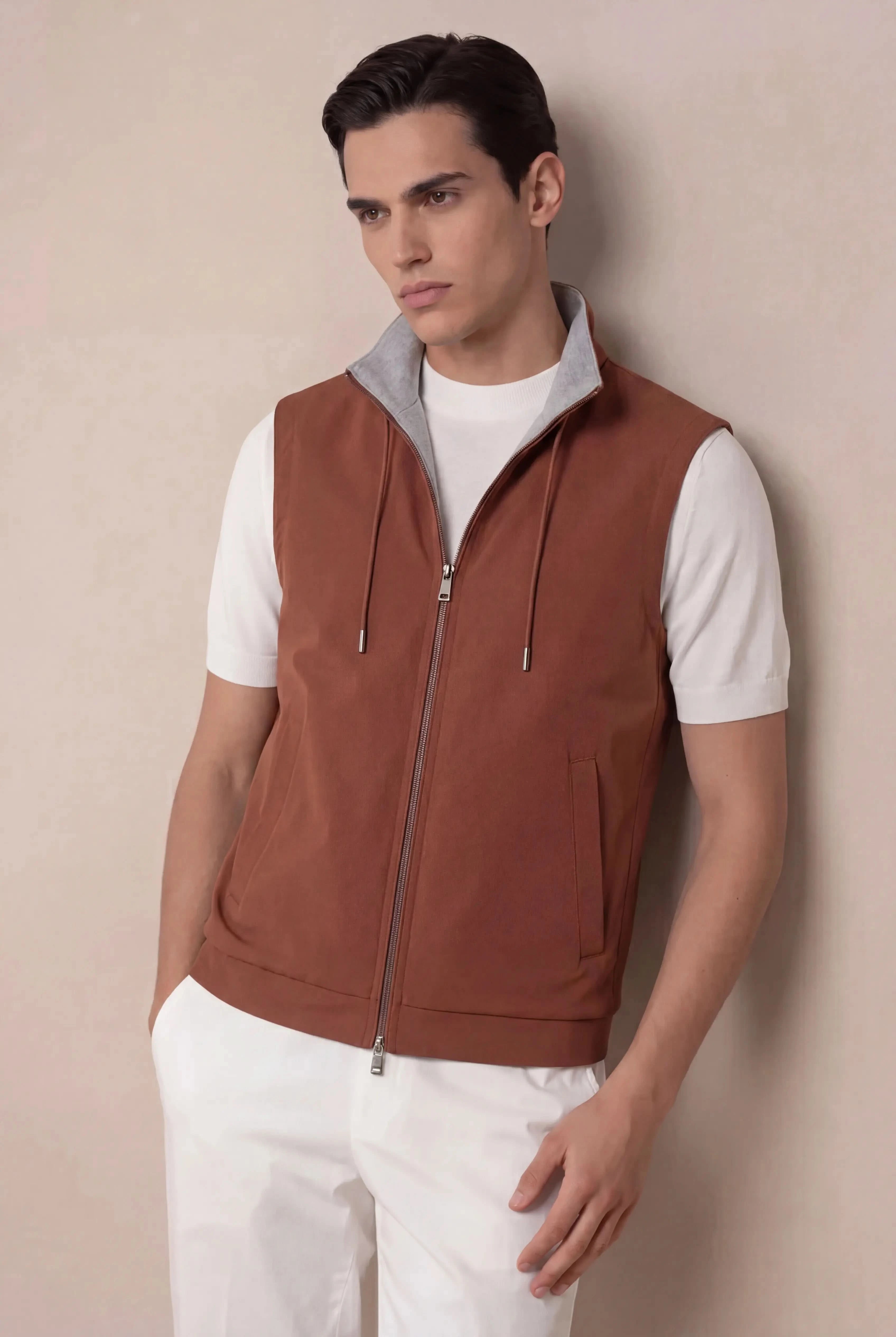 Brentino Zip Vest Terracotta