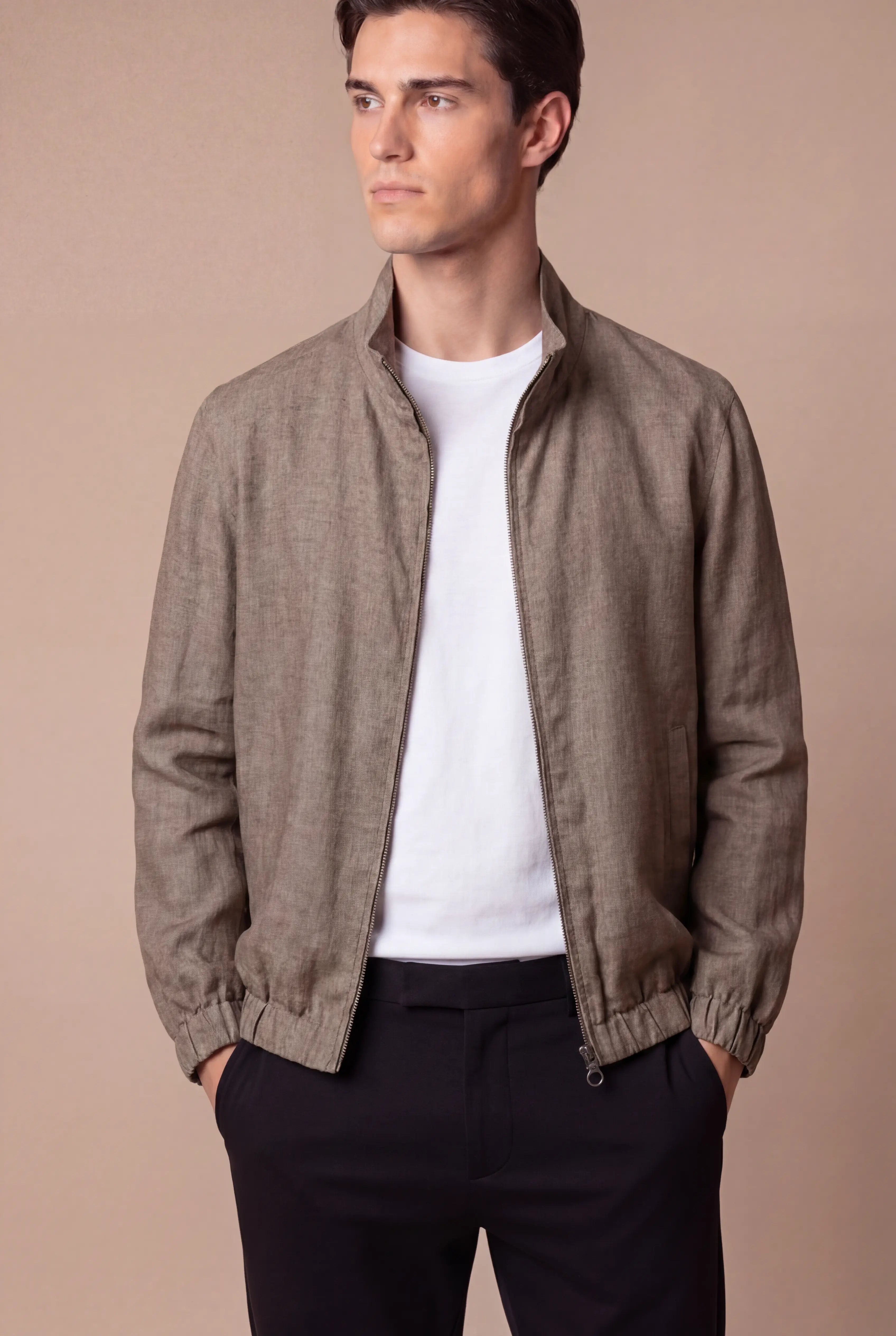Belvino Linen Jacket Taupe