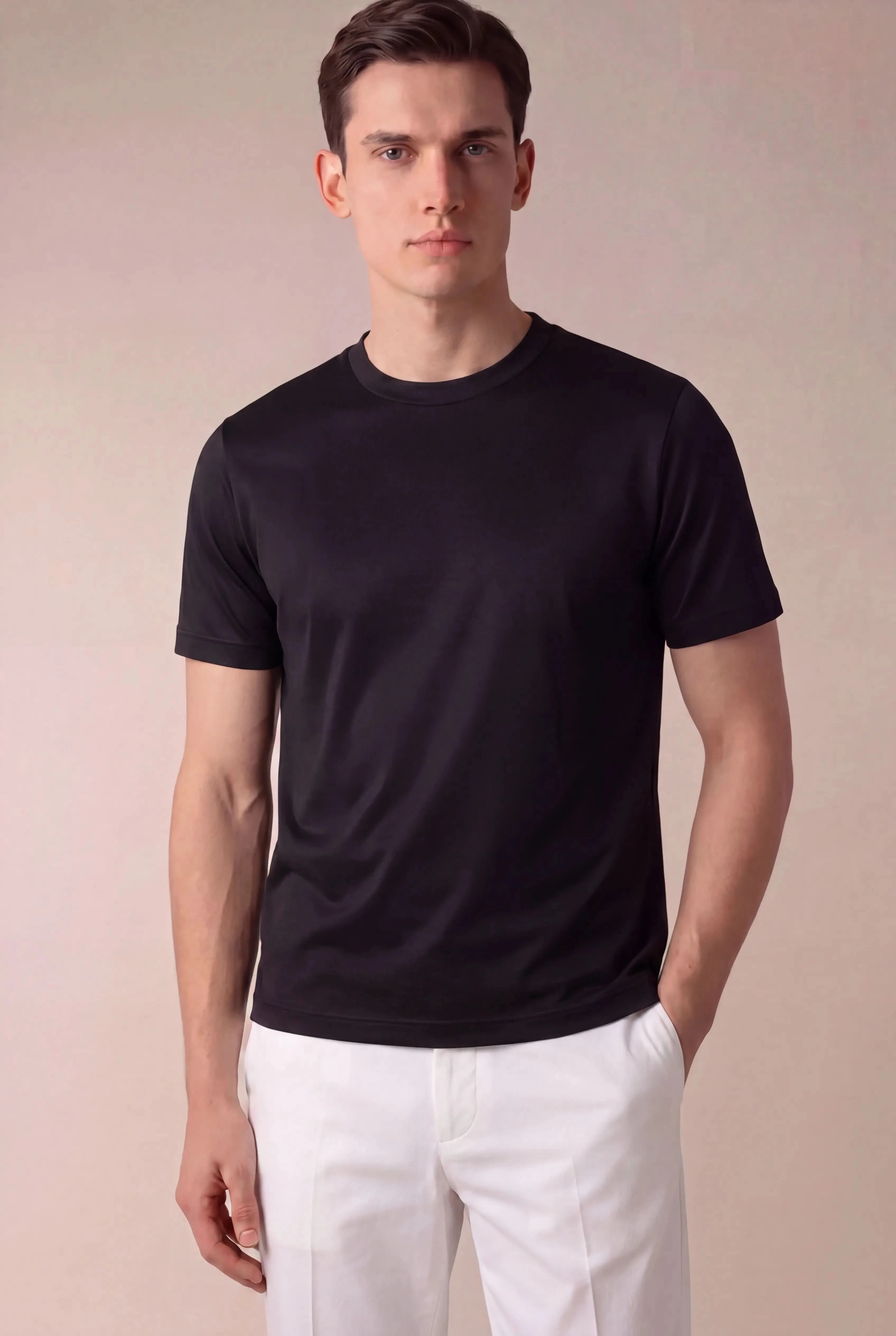 Delvino Cotton Tee Black-1