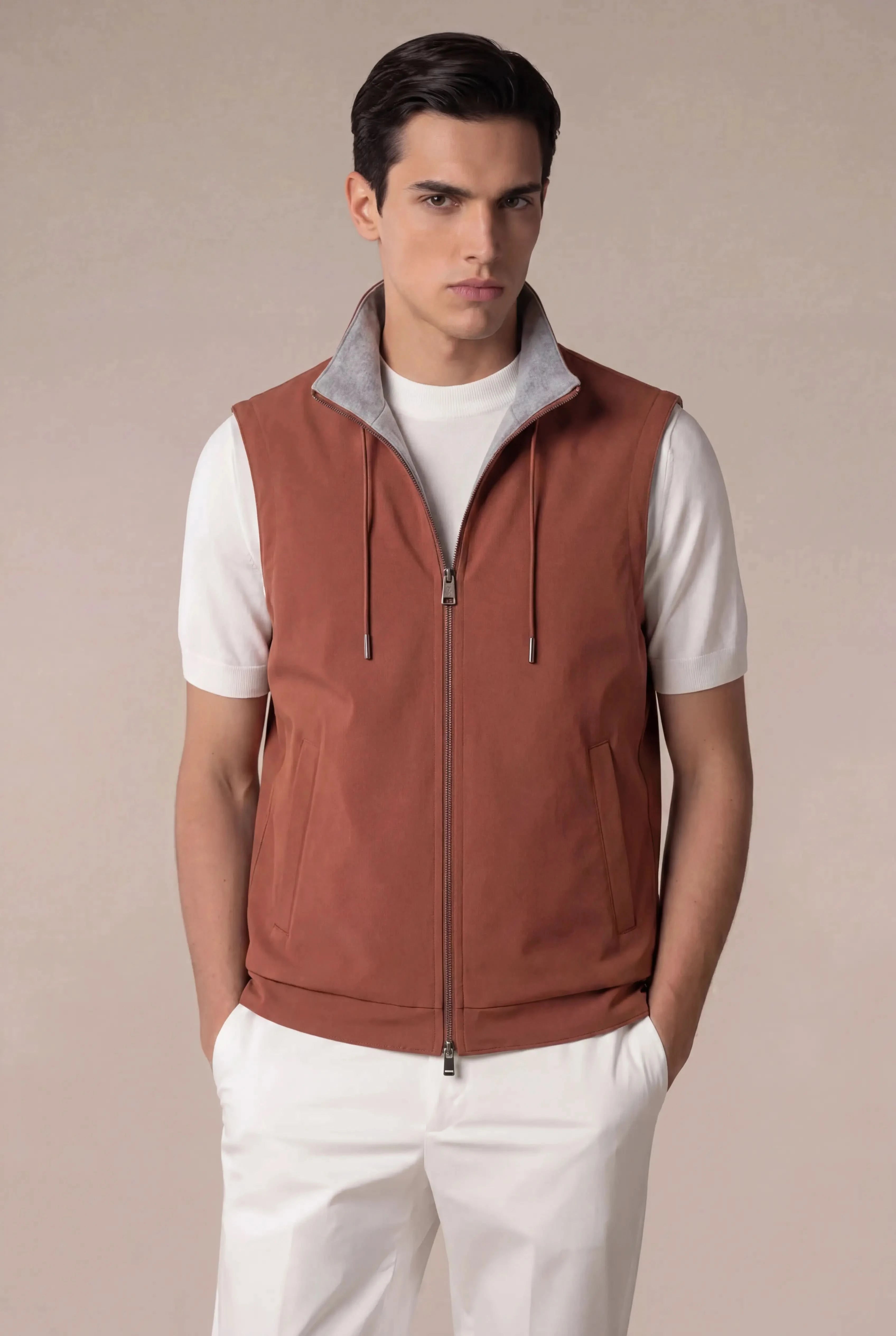 Brentino Zip Vest Terracotta