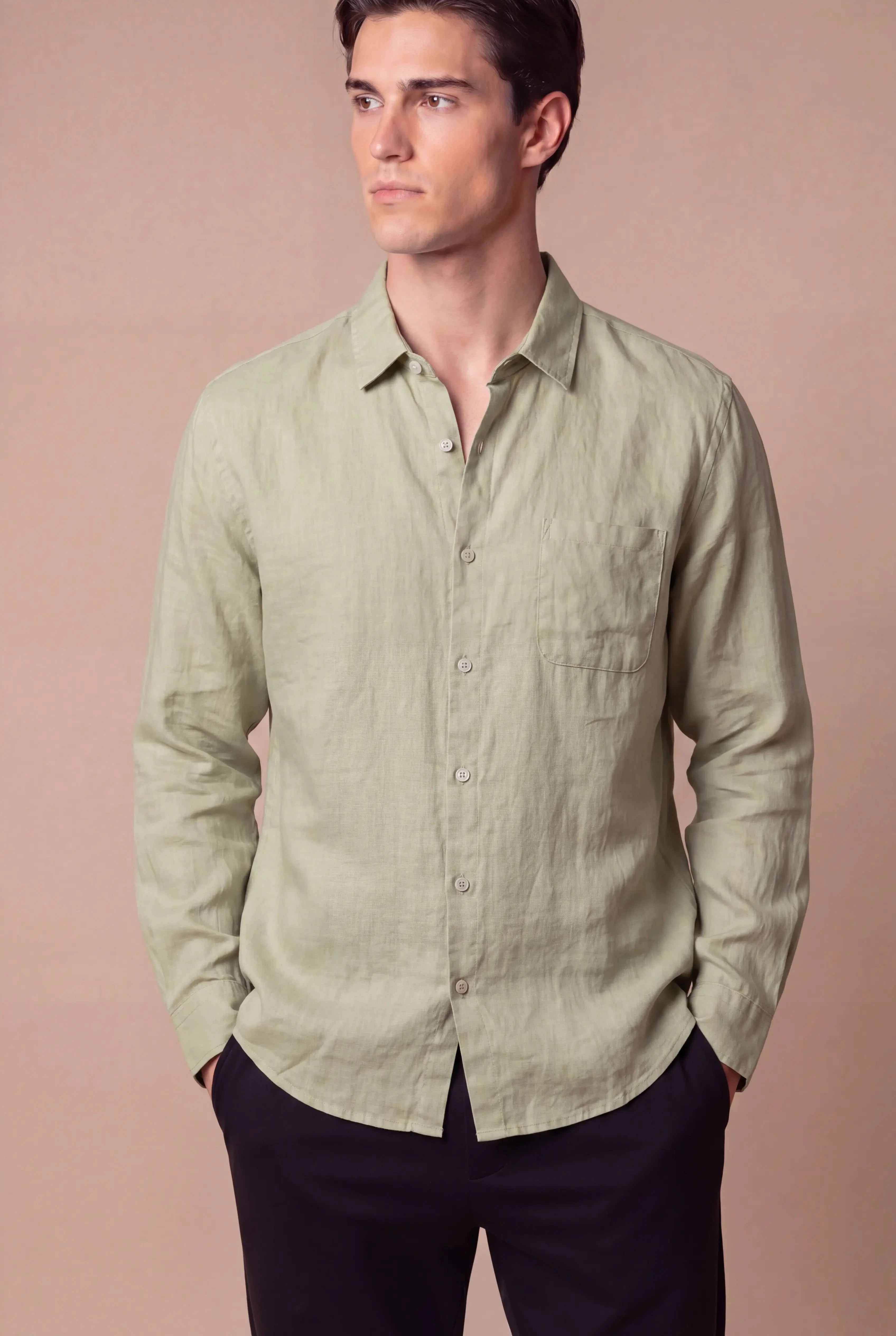 Parvino Linen Shirt Mint Green