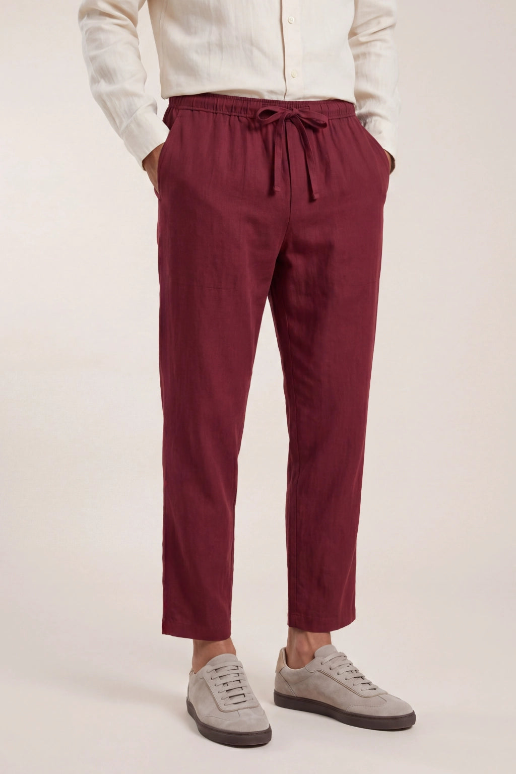 Belvaro Linen Trousers Red
