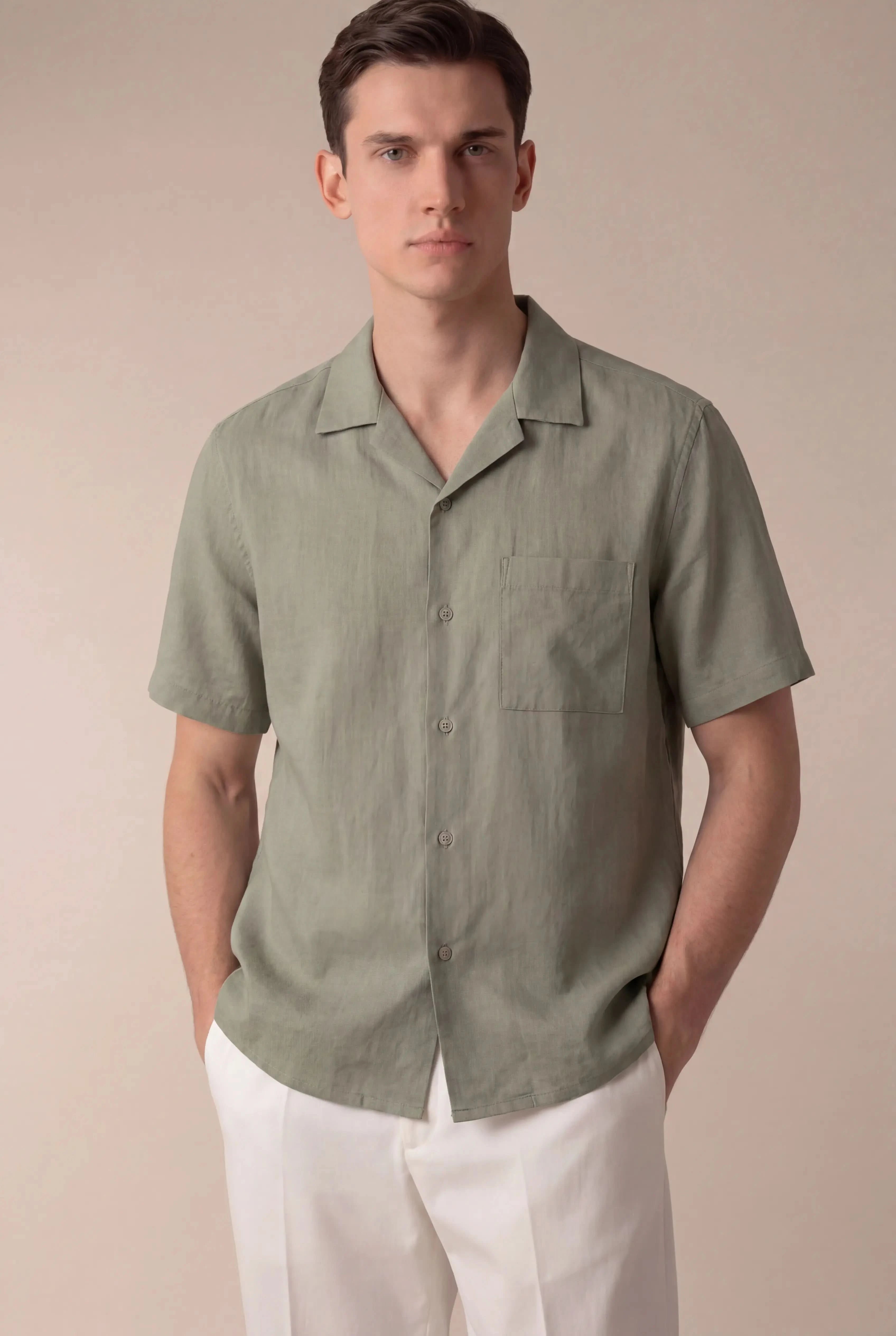 Mireno Linen Shirt Sage