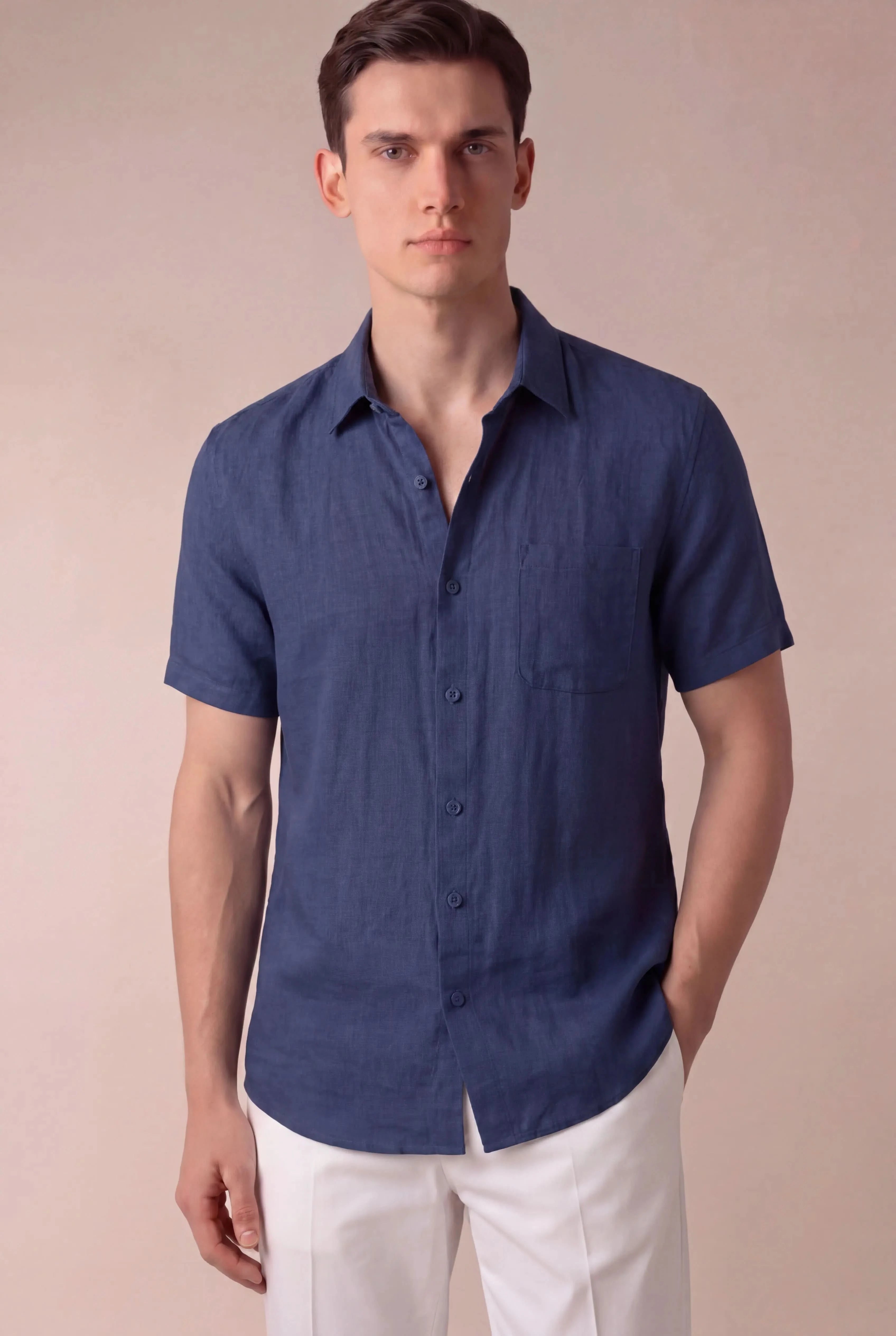 Relvino Linen Shirt Blue