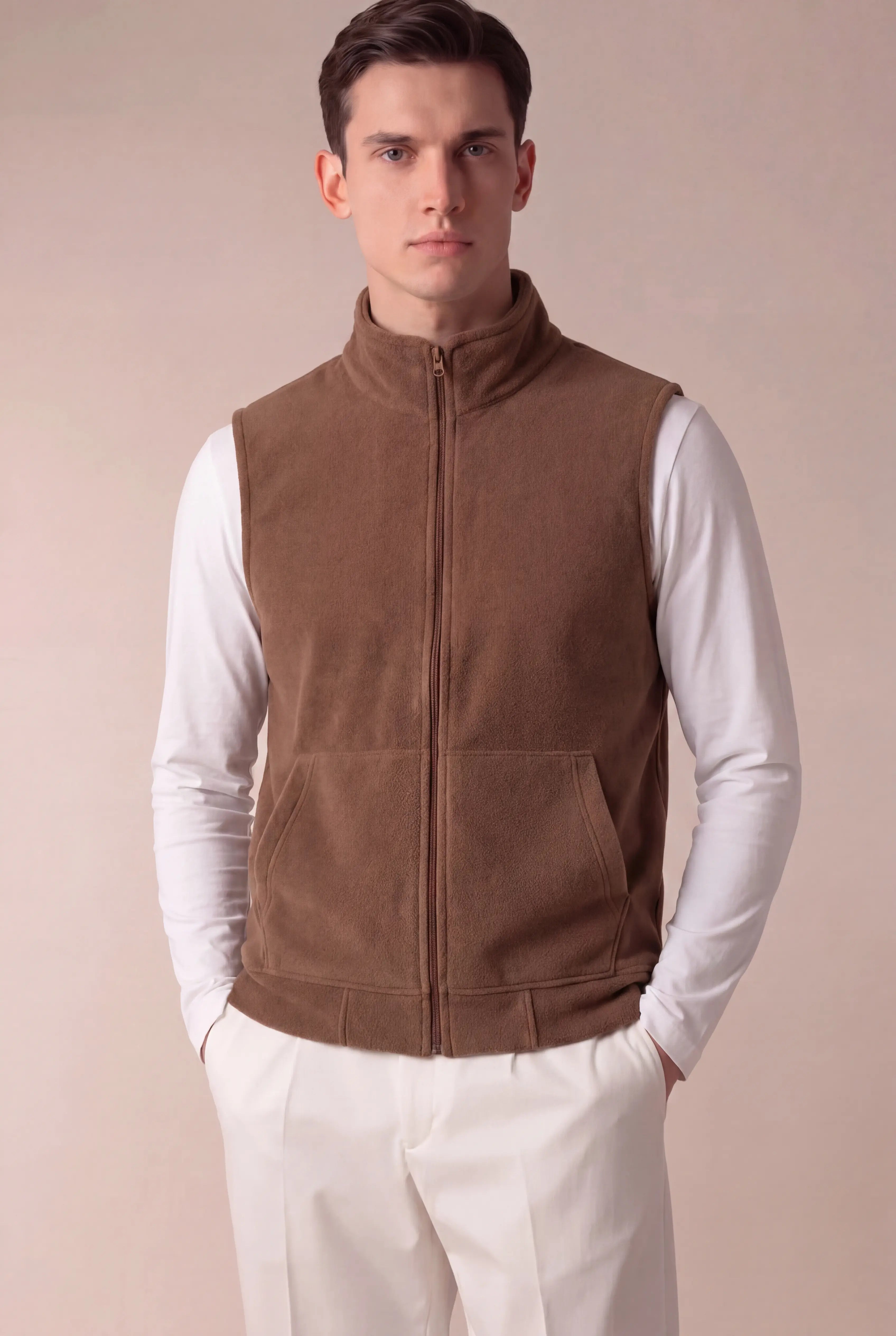 Corvaro Fleece Vest Brown