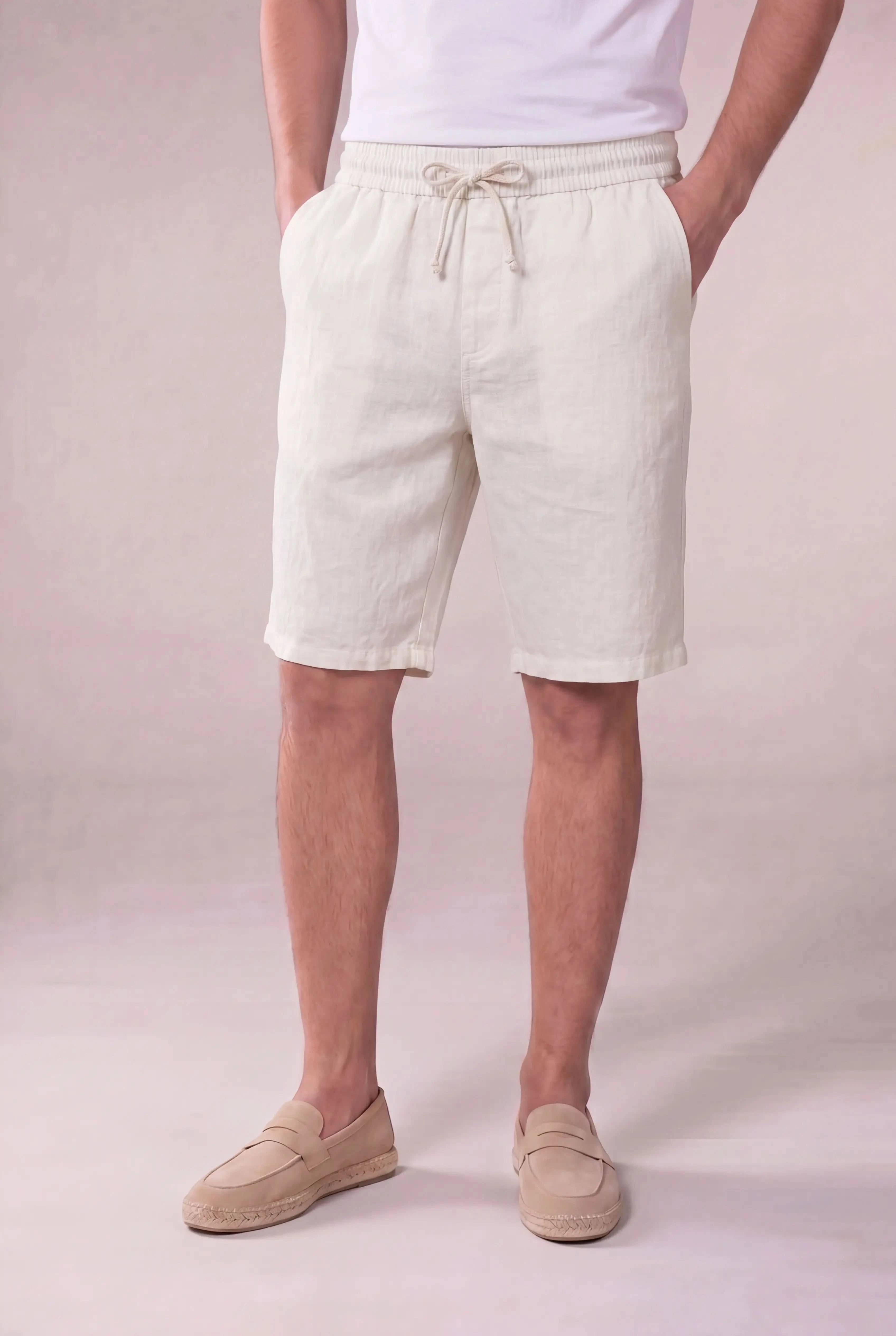Lecce Linen Shorts Ivory