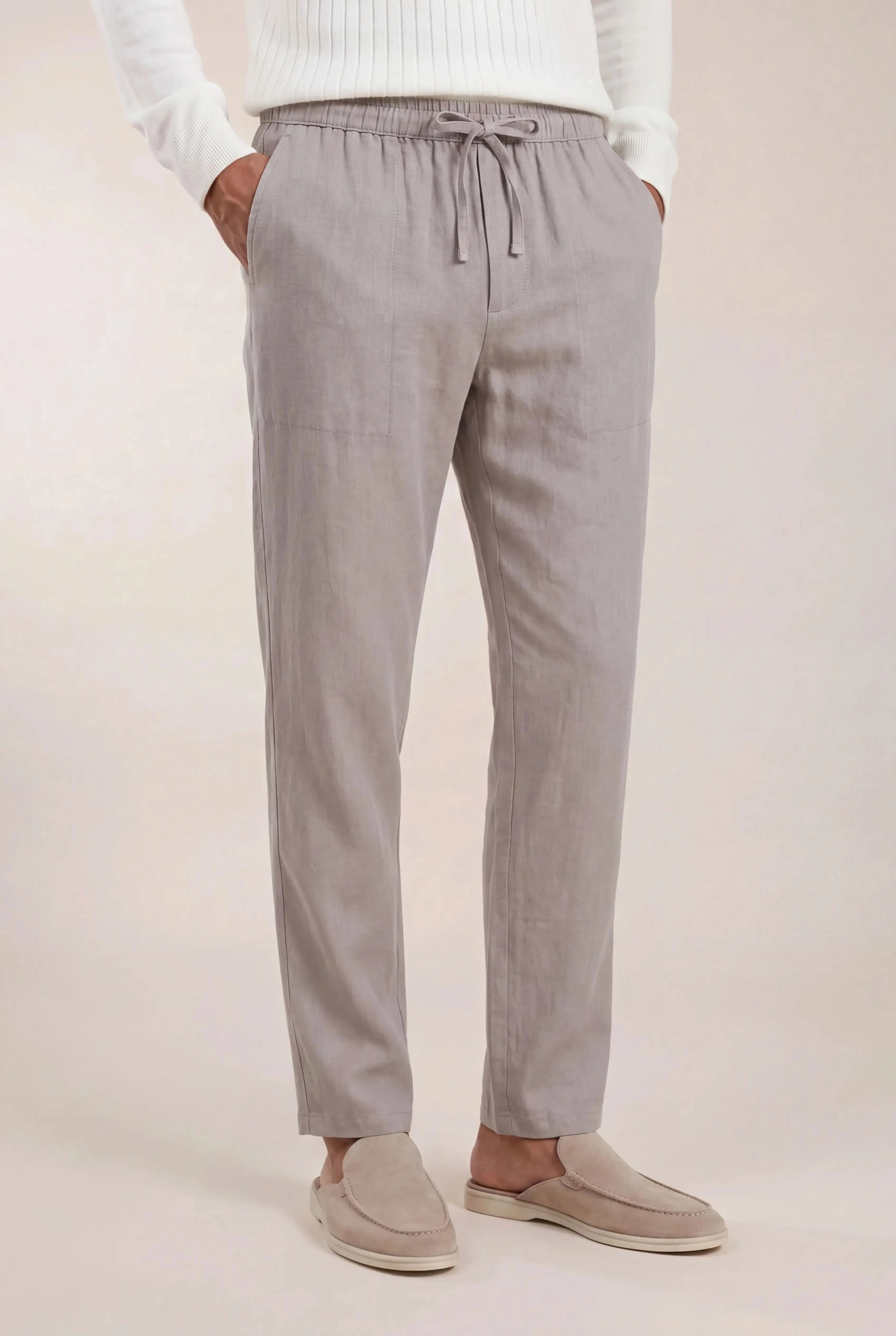 Belvaro Linen Trousers Gray