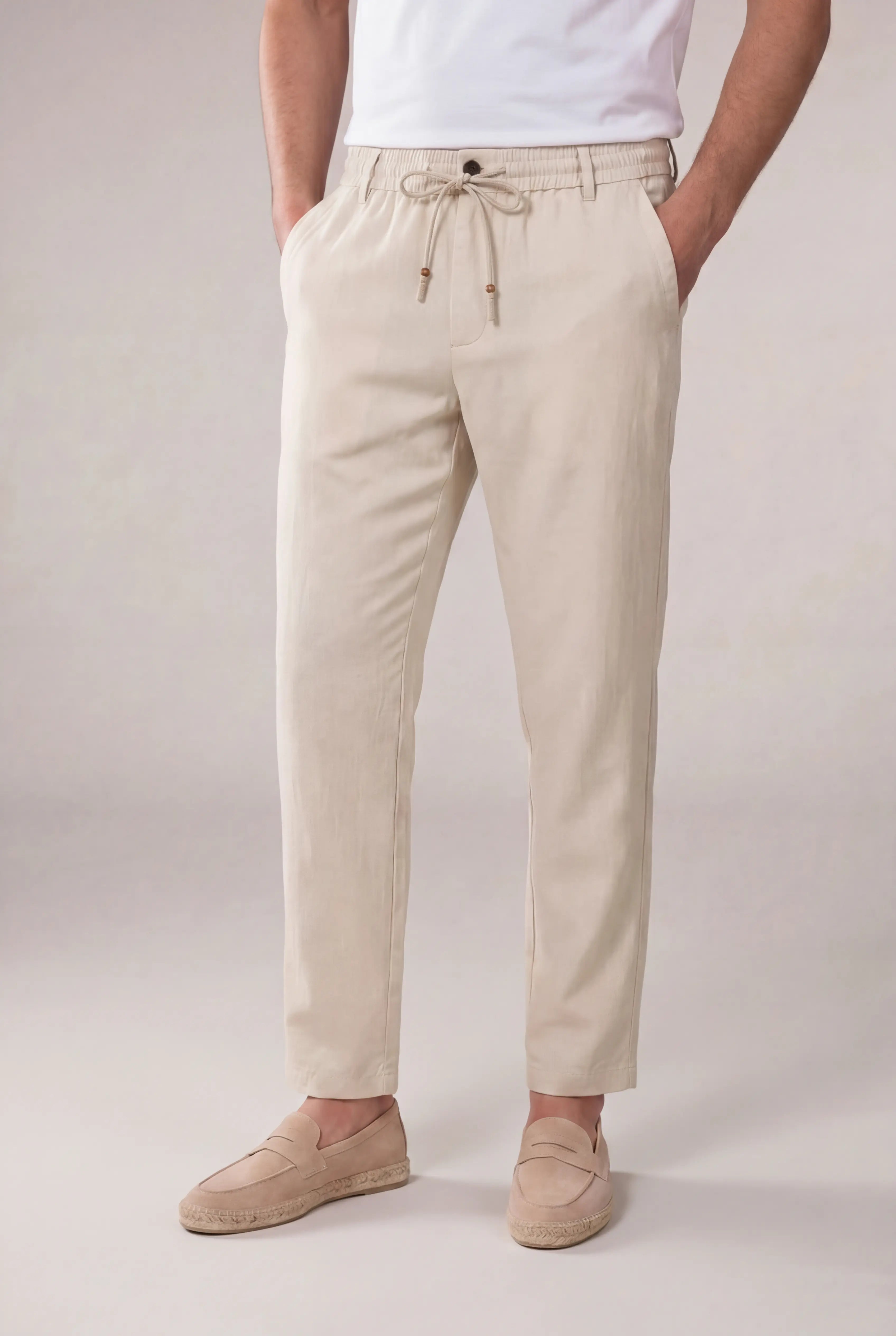 Torsaro Stretch Linen Trousers Beige