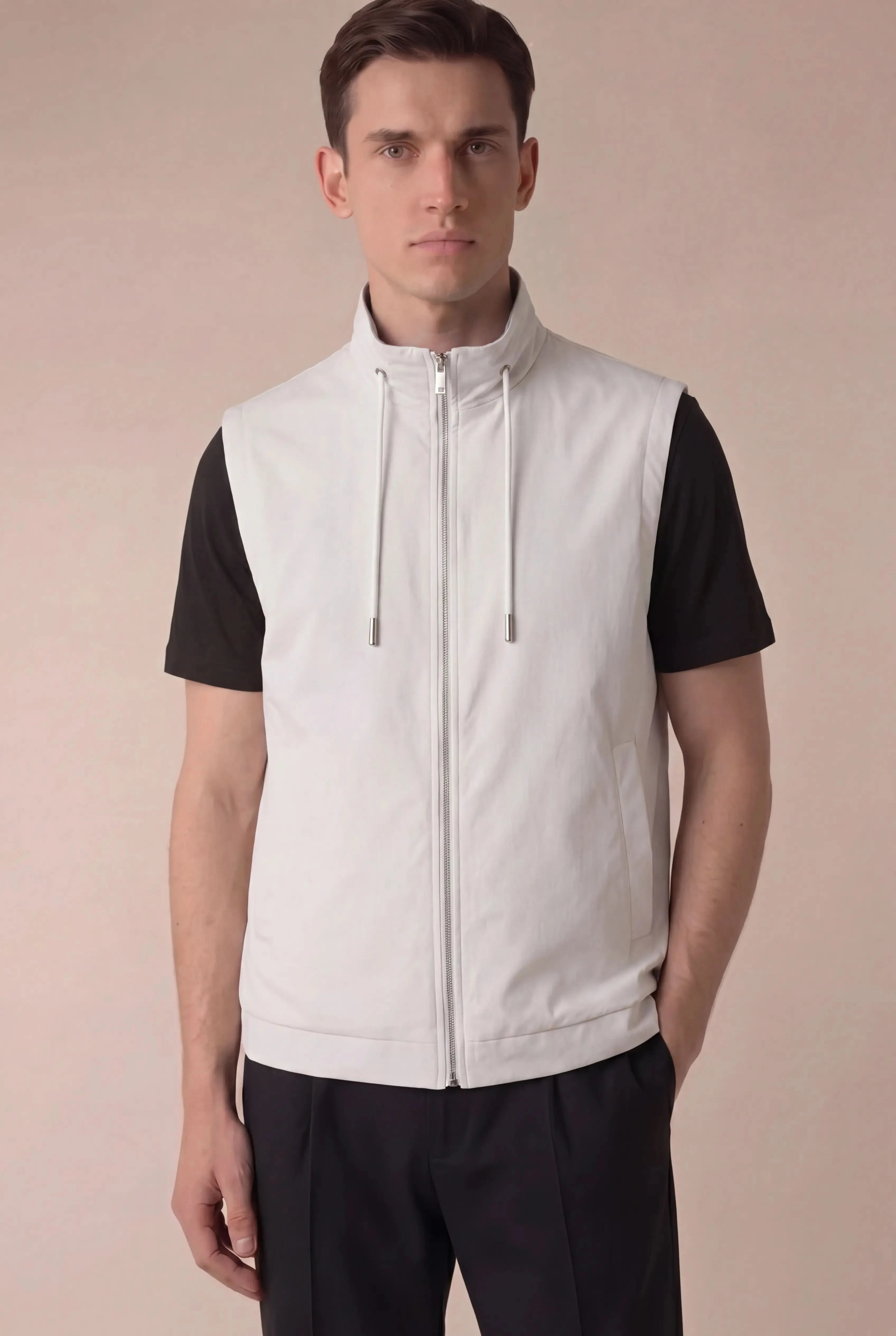 Brentino Zip Vest Ivory
