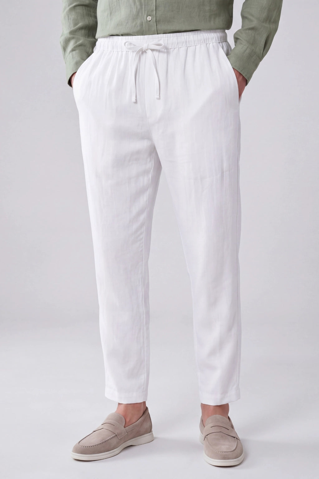 Belvaro Linen Trousers White