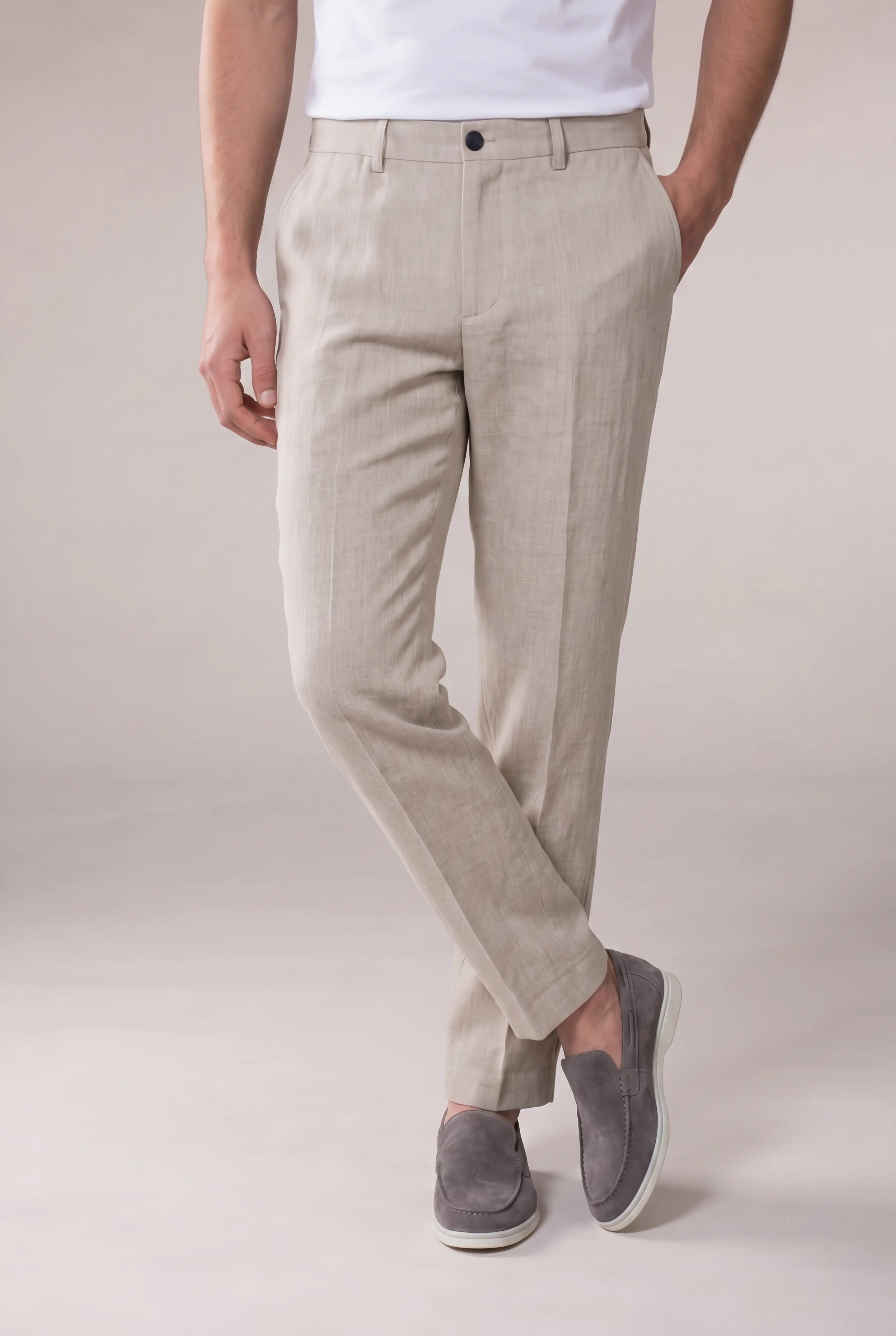 Veltino Linen Trousers Light Beige