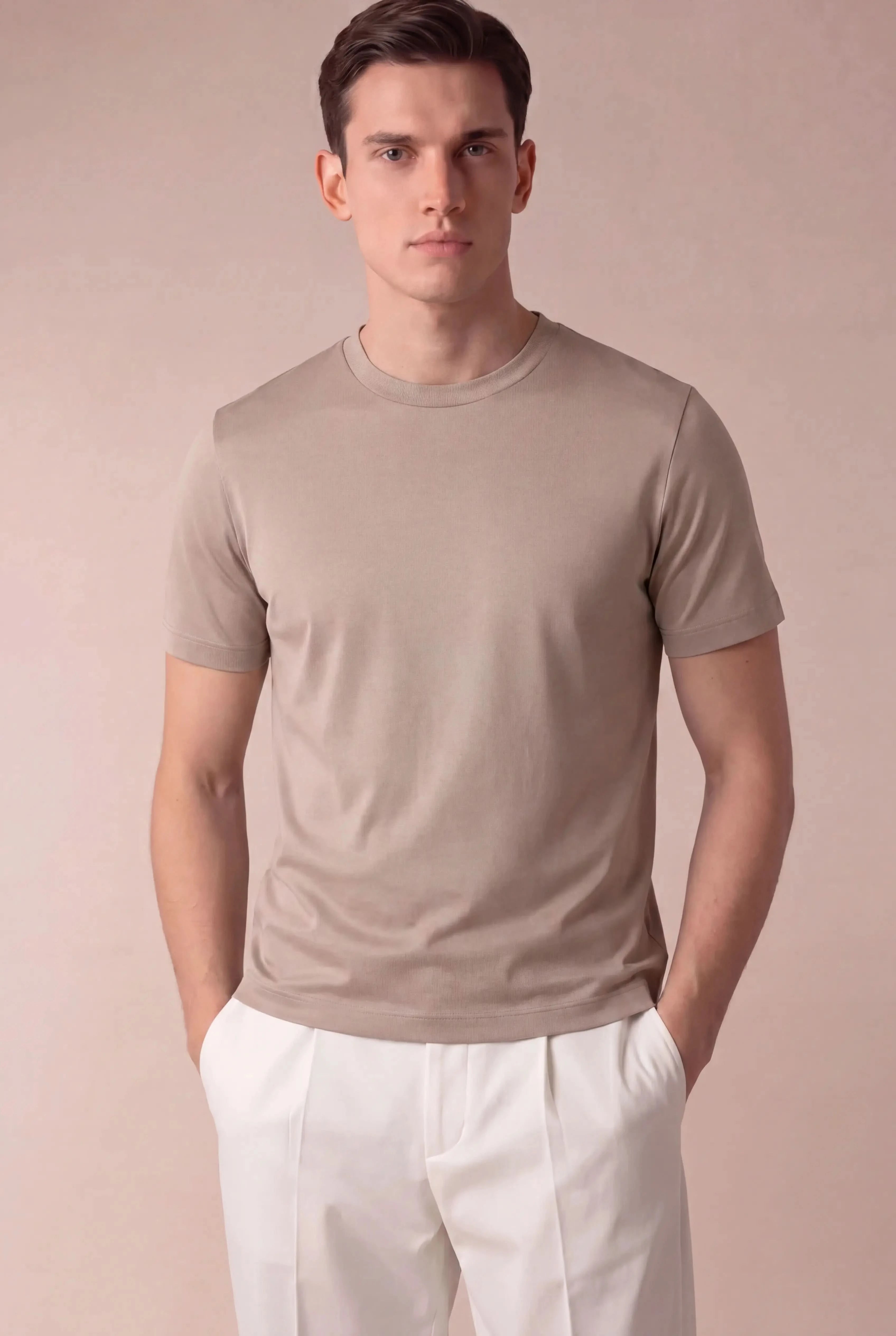 Delvino Cotton Tee Beige