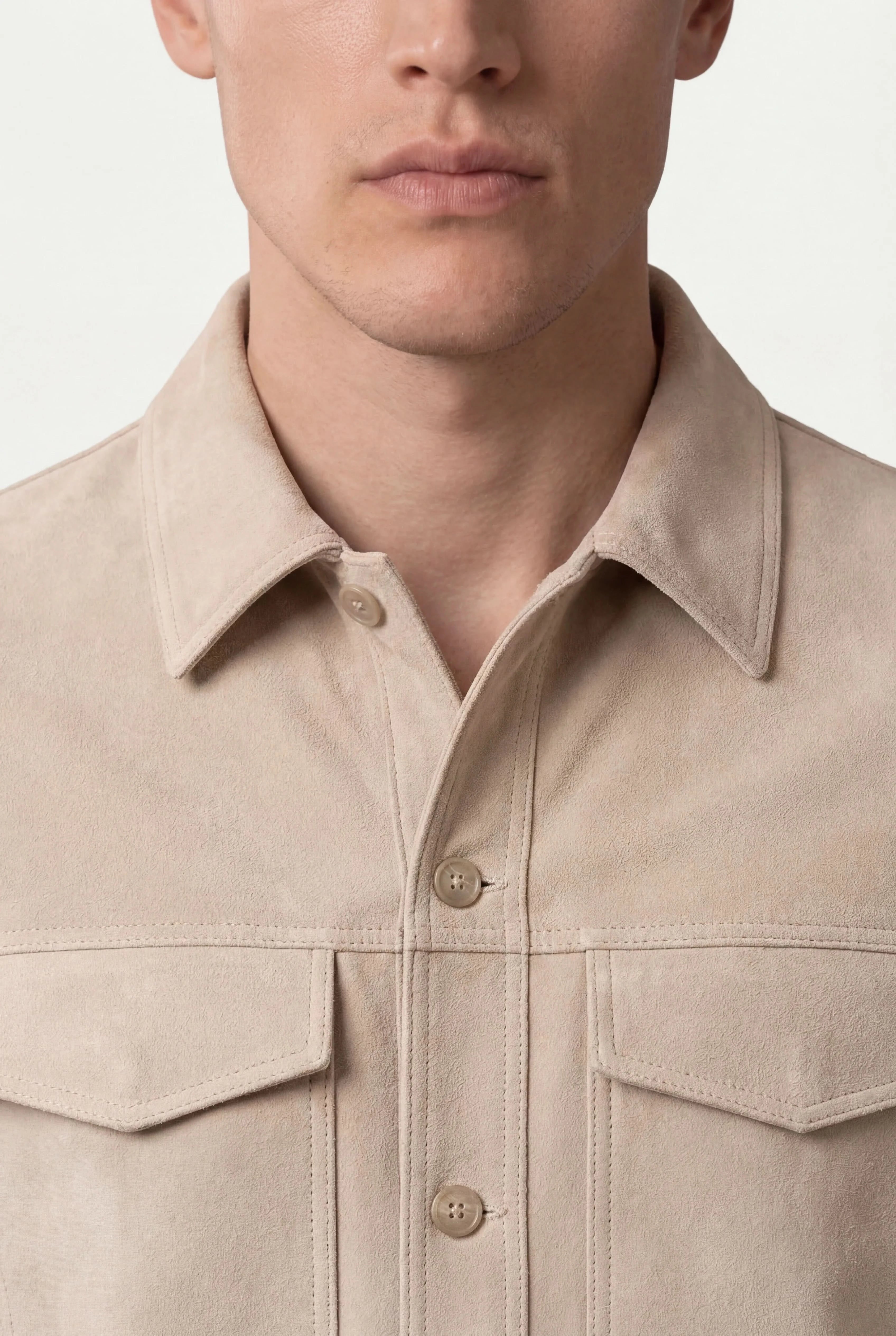Light Beige Suede Jacket