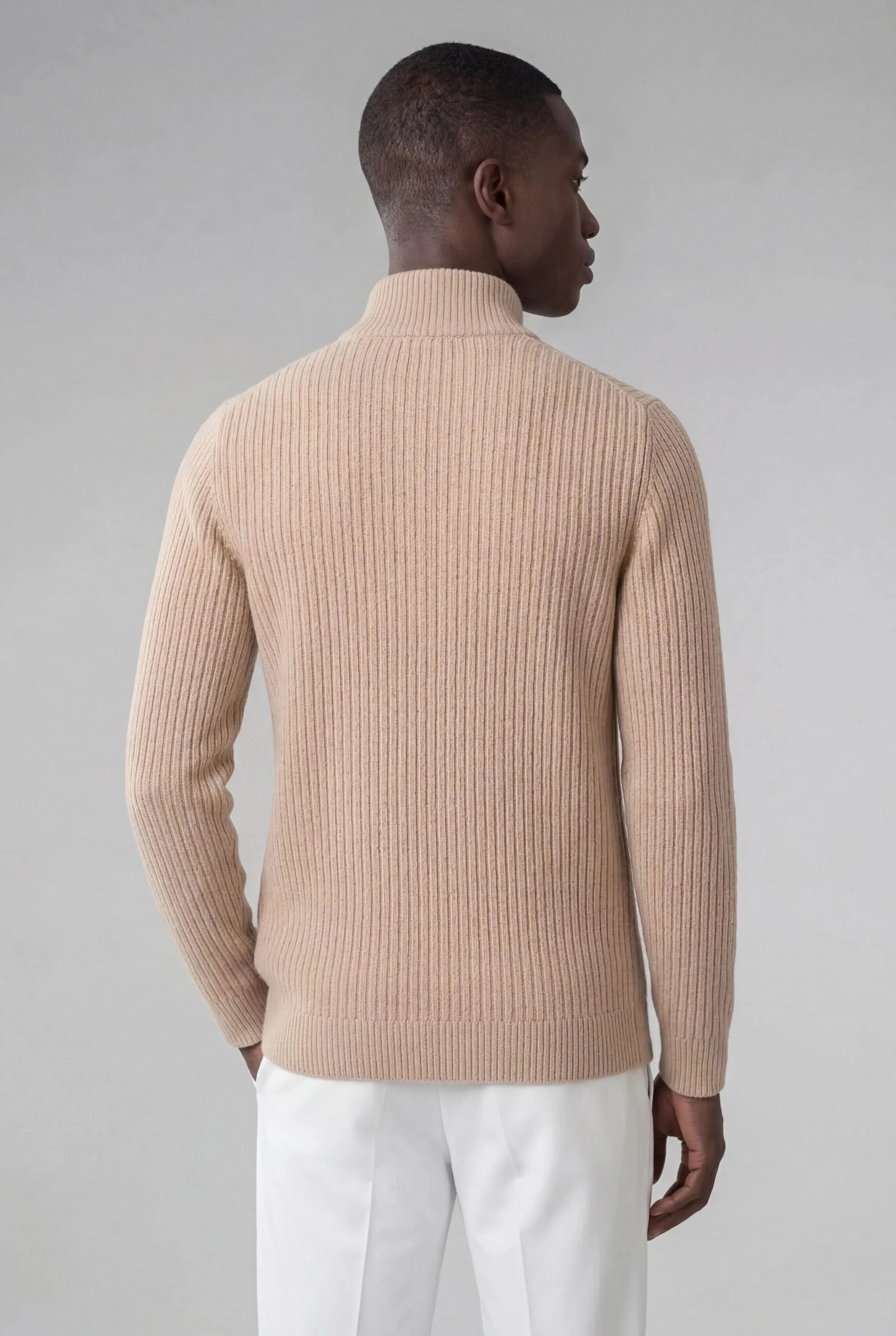 NOMBRE BEIGE RIBBED KNIT VEST